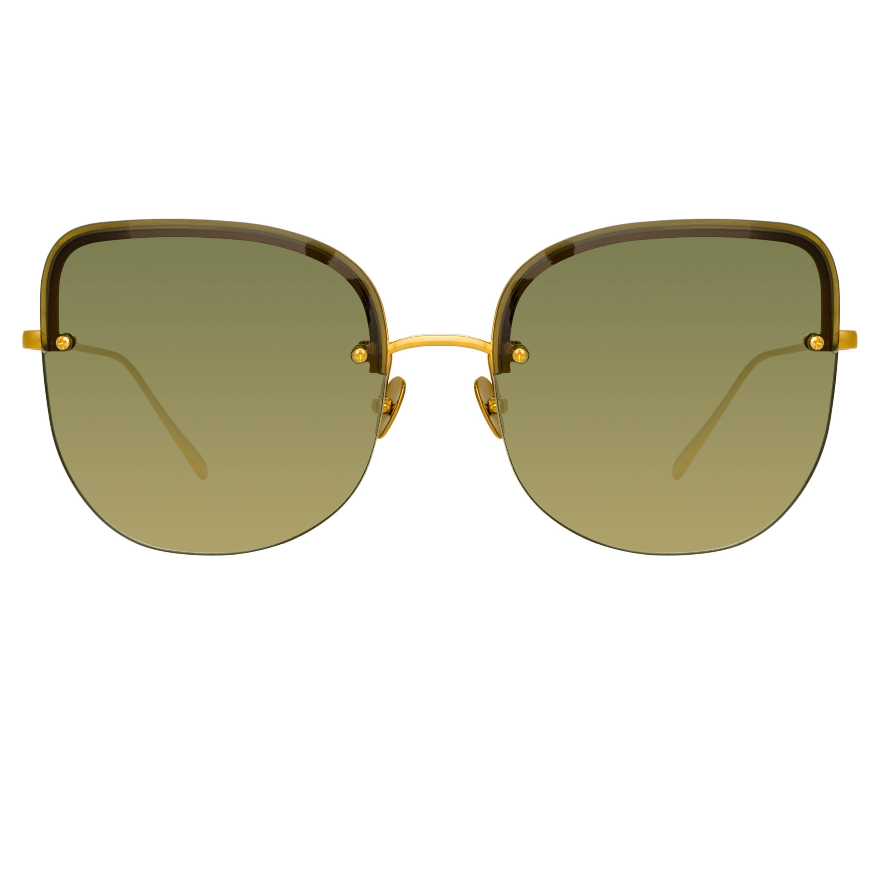 Color_LFL1099C2SUN - Loni Cat Eye Sunglasses in Yellow Gold and Green