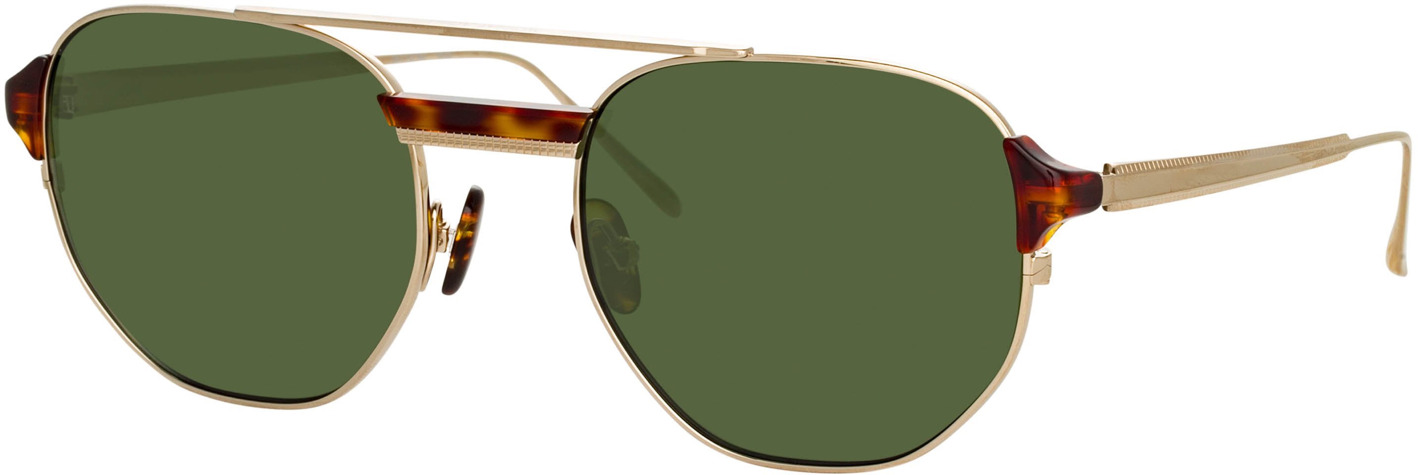 Color_LFL1108C3SUN - Nico Squared Sunglasses in Light Gold and Green