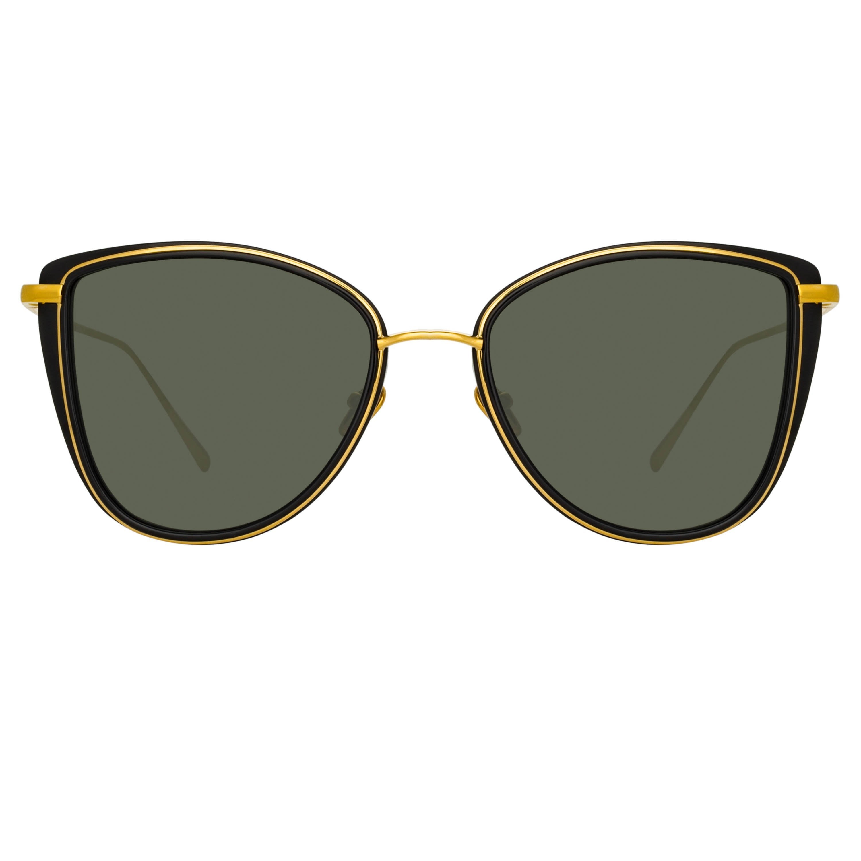 Color_LFL1109C1SUN - Liza Cat Eye Sunglasses in Black and Yellow Gold