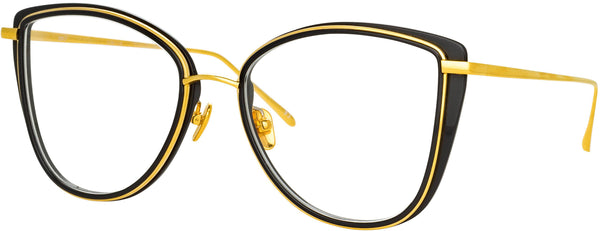 Color_LFL1109C3OPT - Liza Cat Eye Optical Frame in Black and Yellow Gold