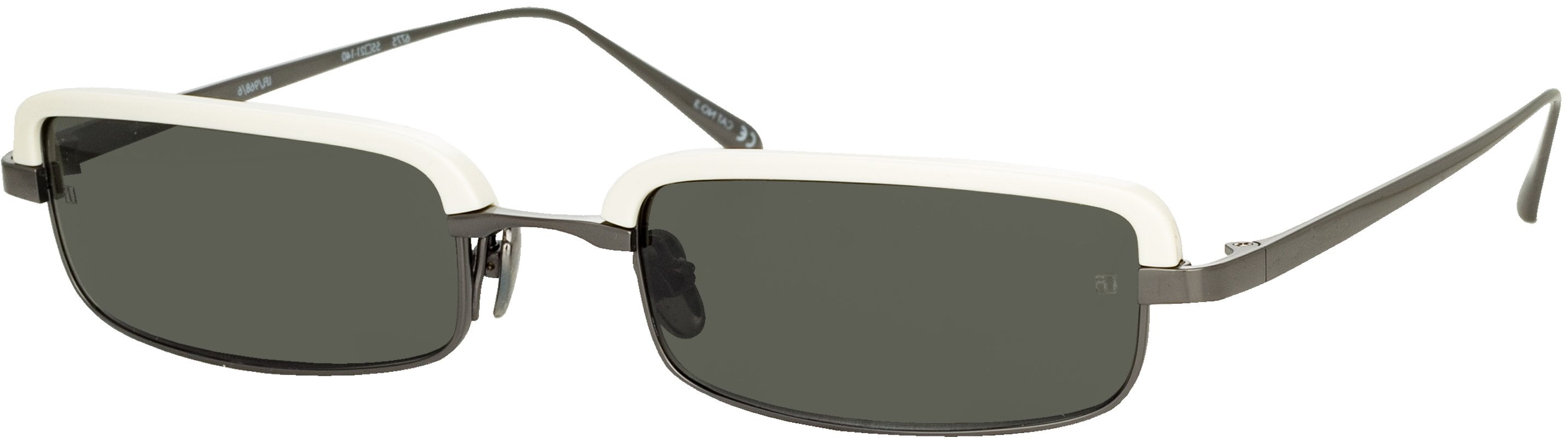 Color_LFL968C6SUN - Leona Rectangular Sunglasses in White and Nickel