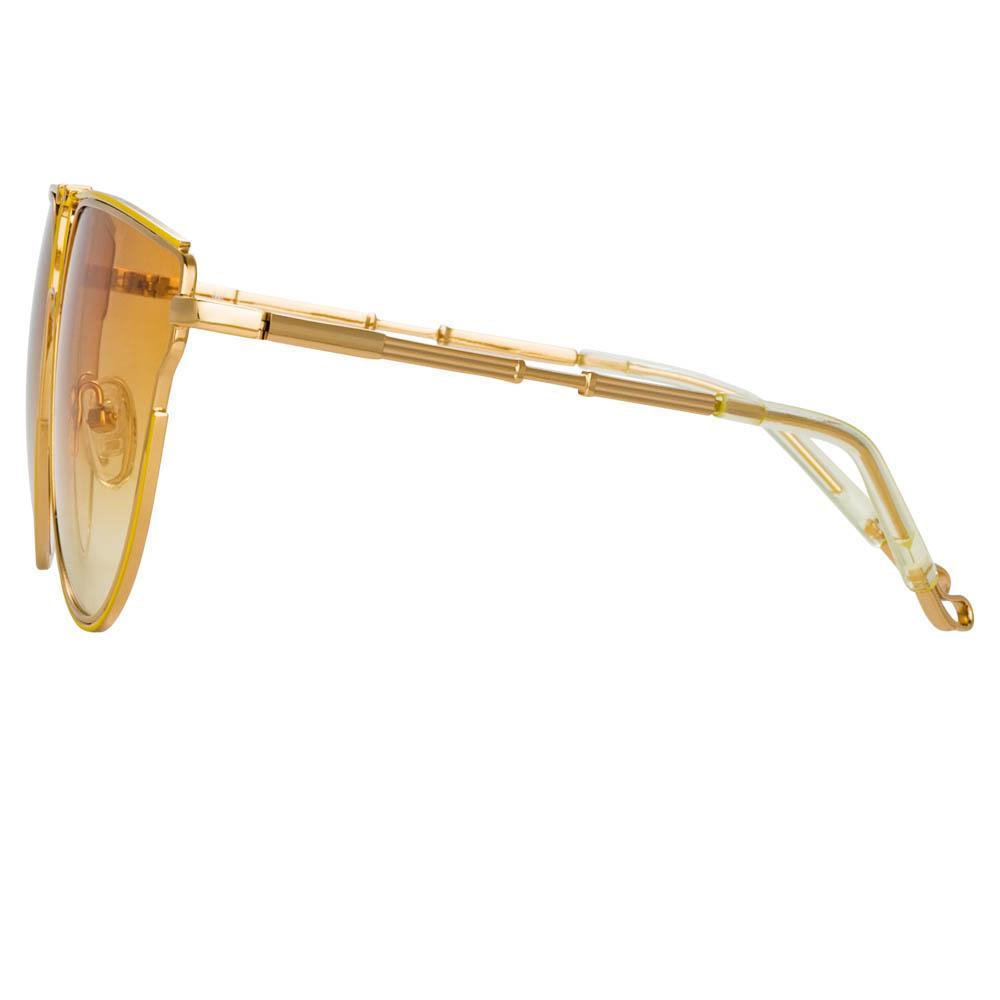 Color_MW255C2SUN - Matthew Williamson Azalea D-Frame Sunglasses in Light Gold Tone