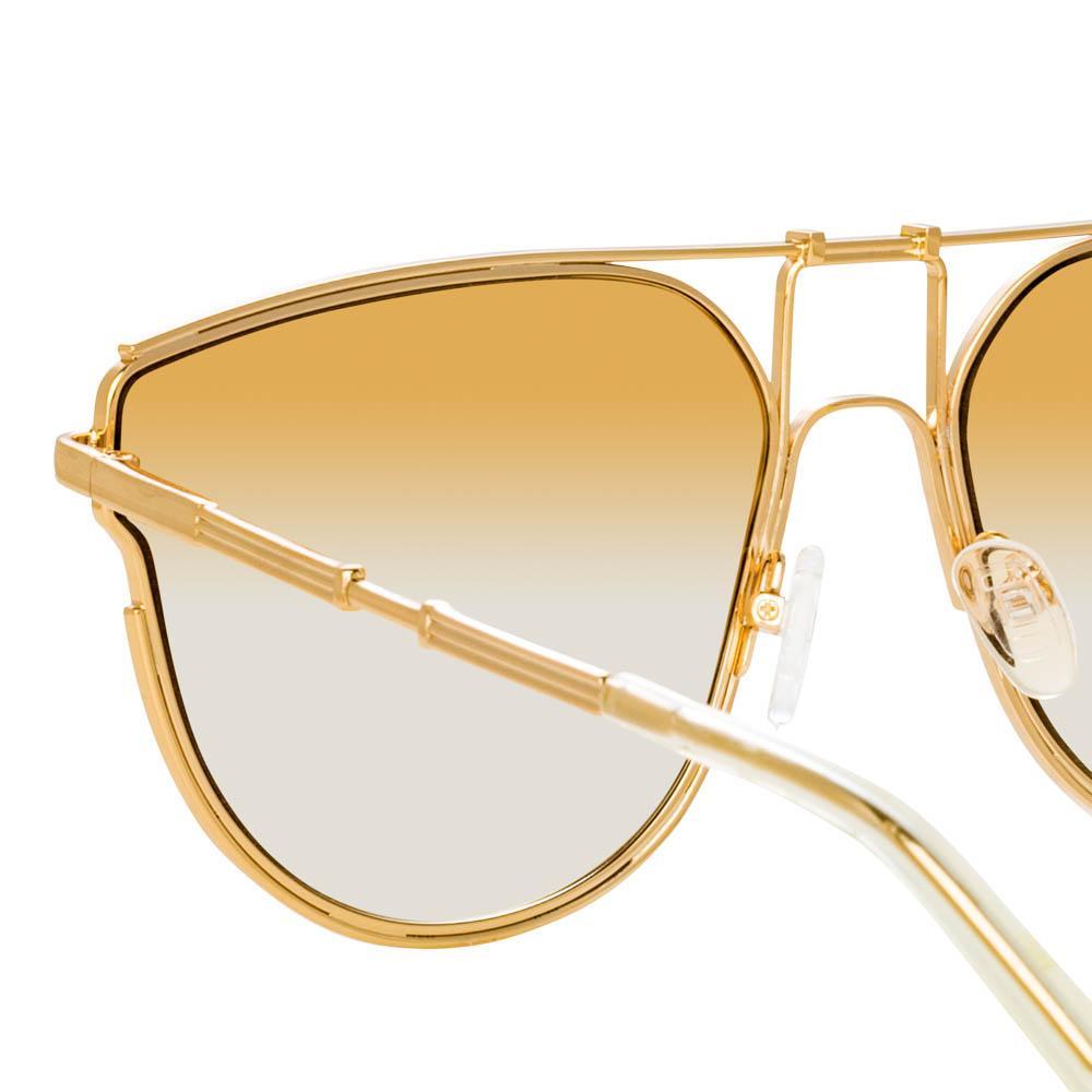 Color_MW255C2SUN - Matthew Williamson Azalea D-Frame Sunglasses in Light Gold Tone