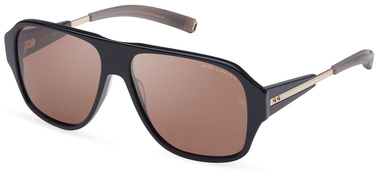 Color_DLS705-A-01 - BLACK - WHITE GOLD - DITA-LAND LENS - BROWN POLARIZED