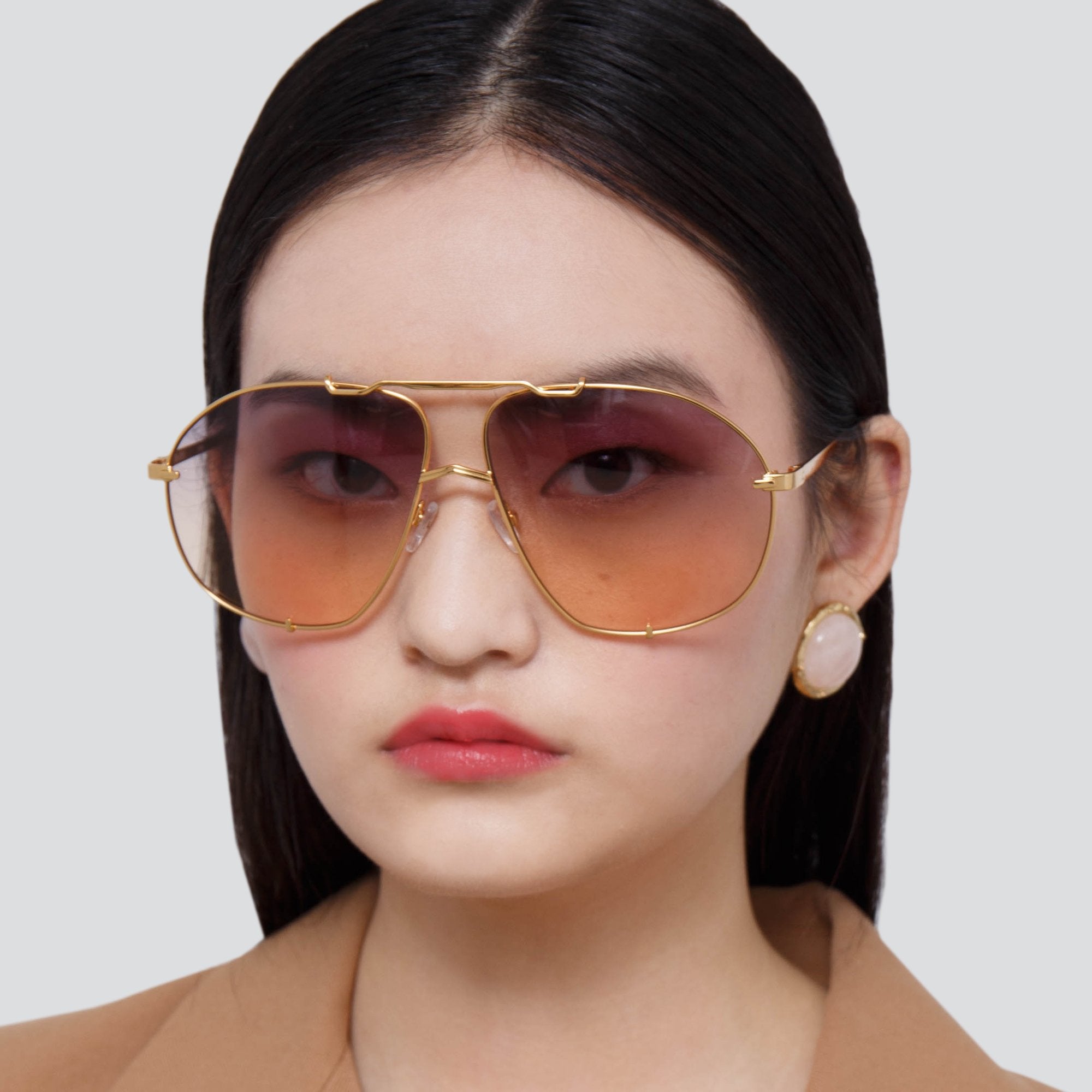 Color_ATTICO13C3SUN - Attico Mina Oversized Sunglasses in Light Gold