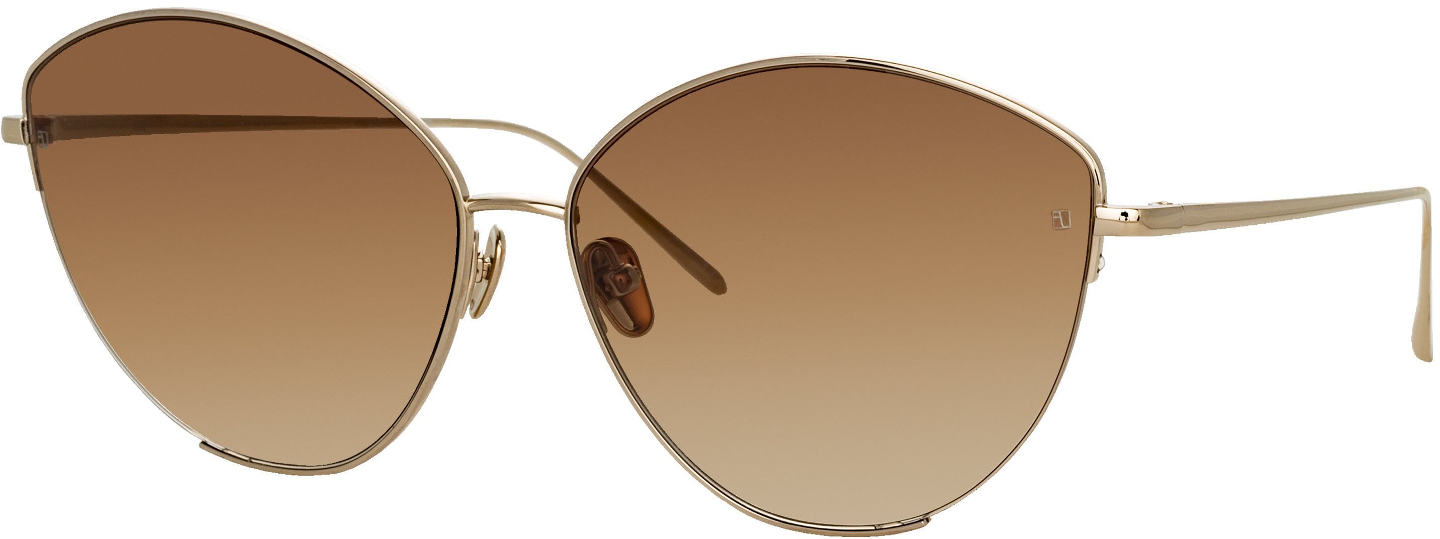 Color_LFL1008C6SUN - Ella Cat Eye Sunglasses in Light Gold and Brown