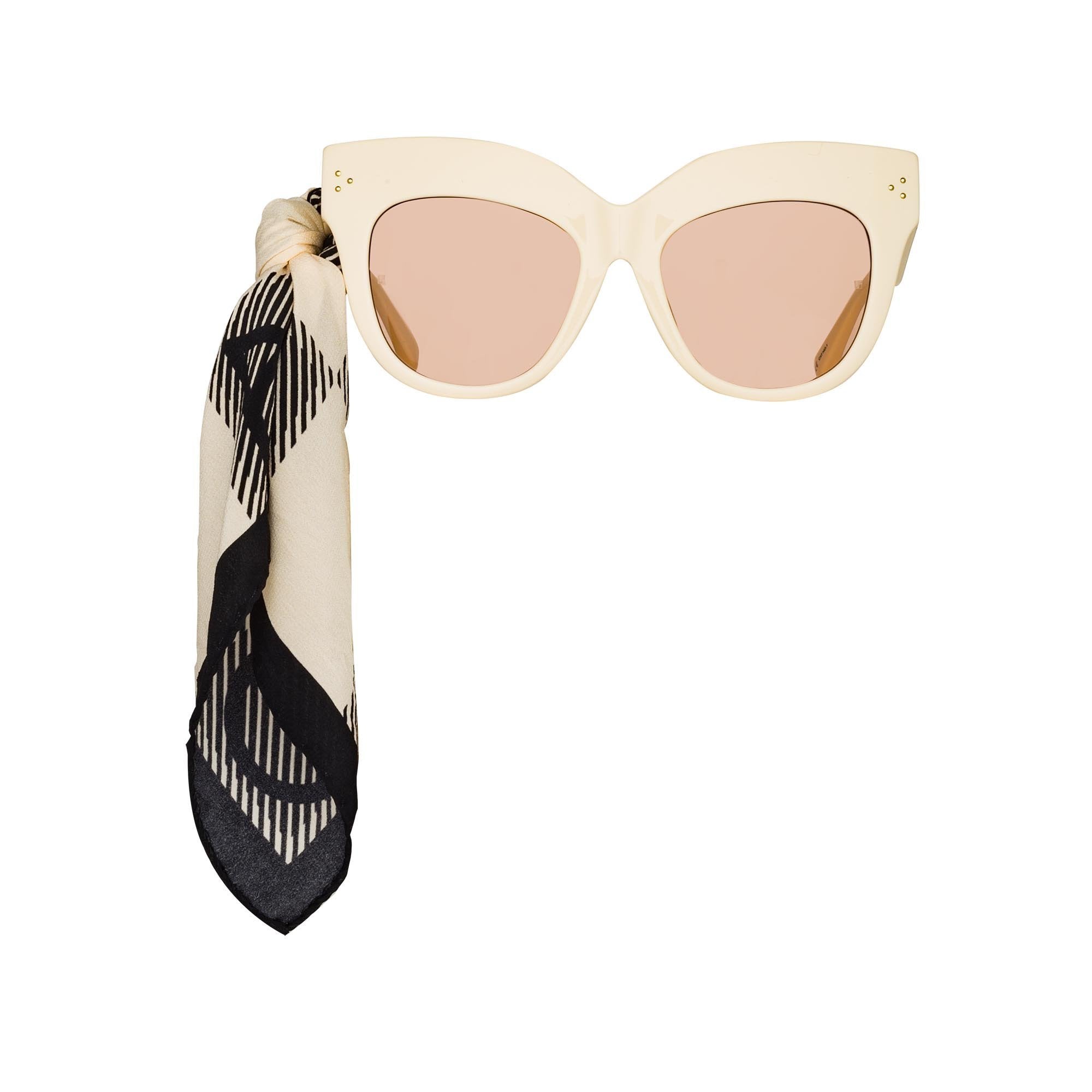 Color_LFL1049C7SUN - Dunaway Oversized Sunglasses in Cream