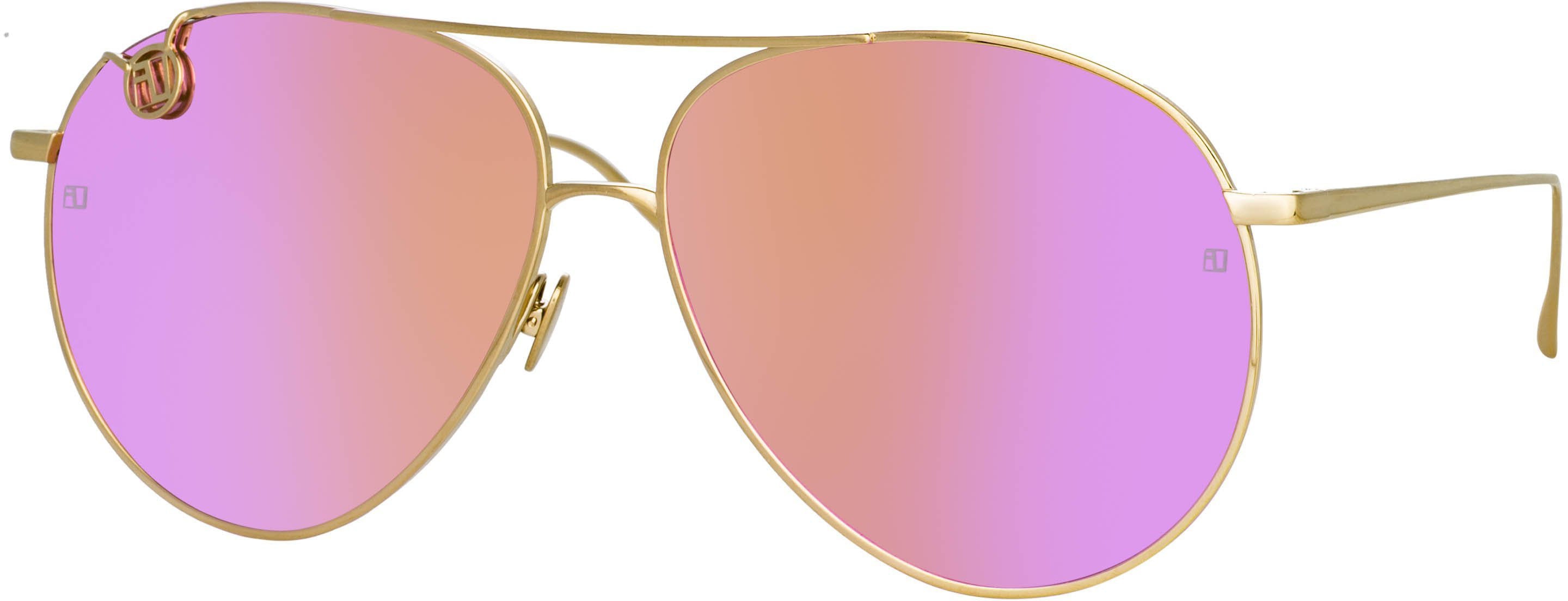 Color_LFL1055C5SUN - Joni Aviator Sunglasses in Light Gold and Pink