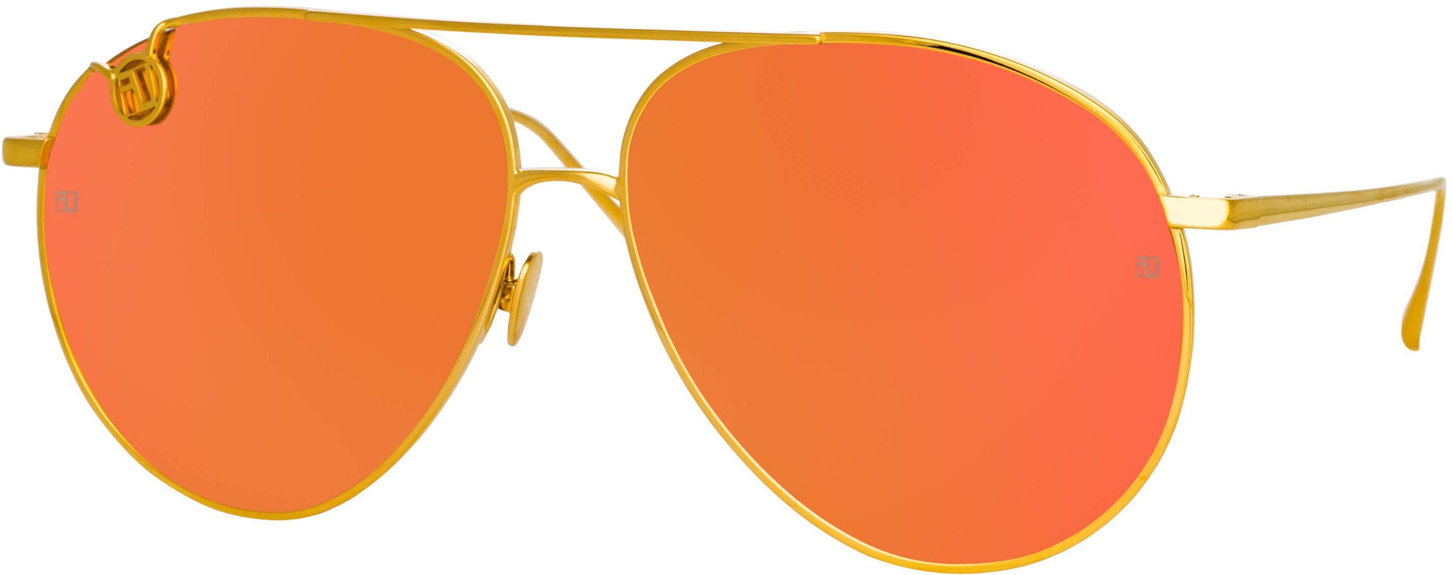 Color_LFL1055C6SUN - Joni Aviator Sunglasses in Light Gold and Red