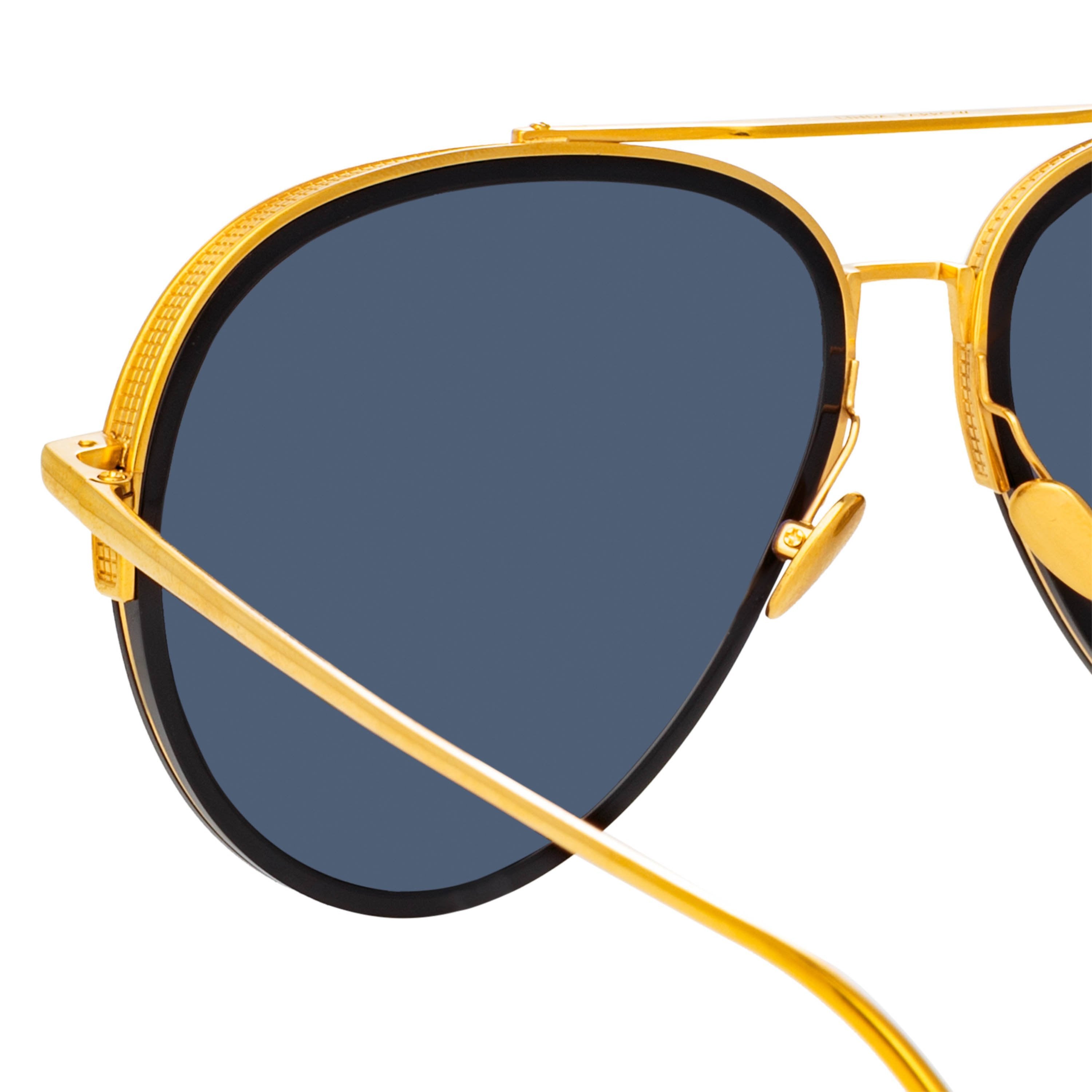 Color_LFL1118C1SUN - Abel Aviator Sunglasses in Black and Yellow Gold