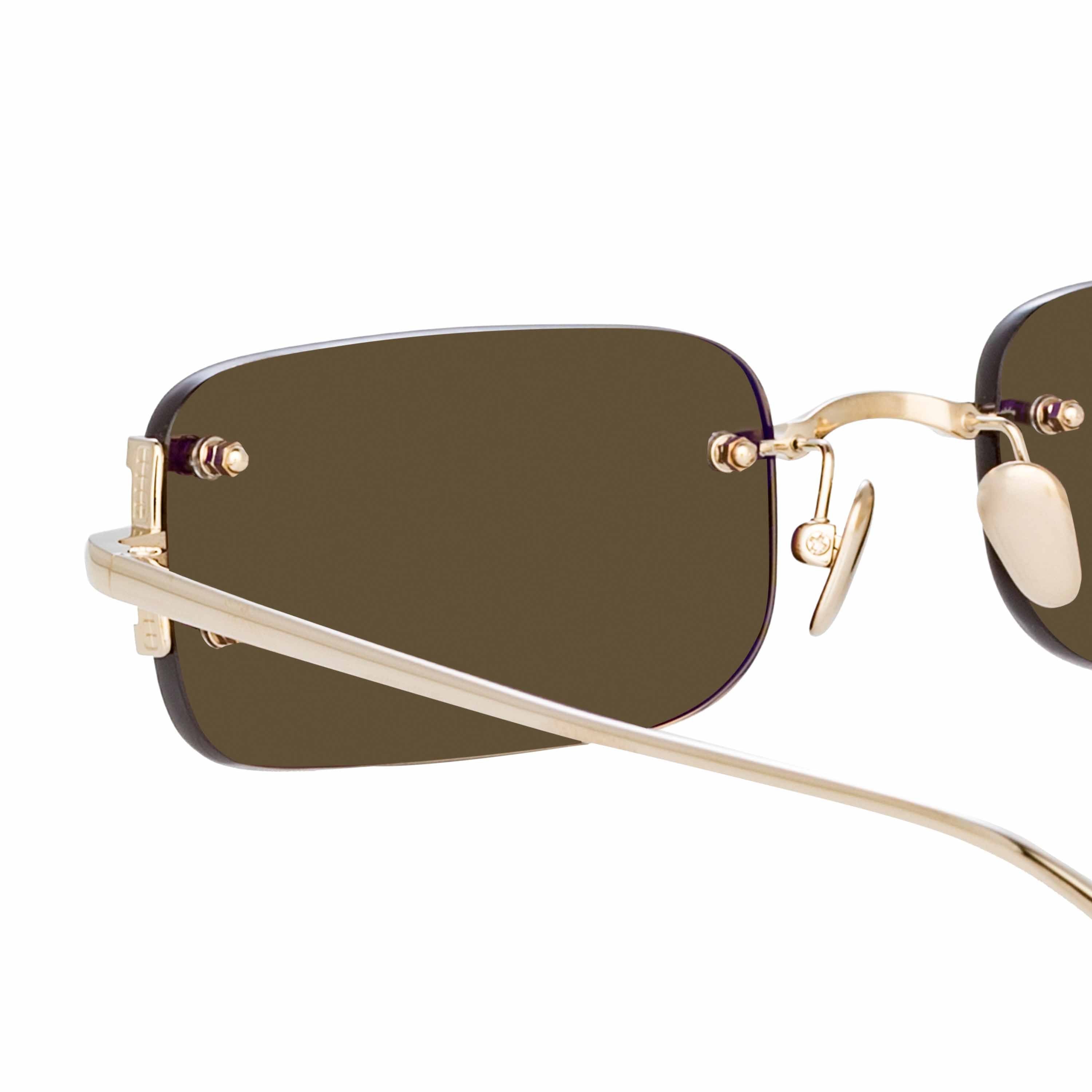 Color_LFL1131C2SUN - Taylor Rectangular Sunglasses in Light Gold and Brown