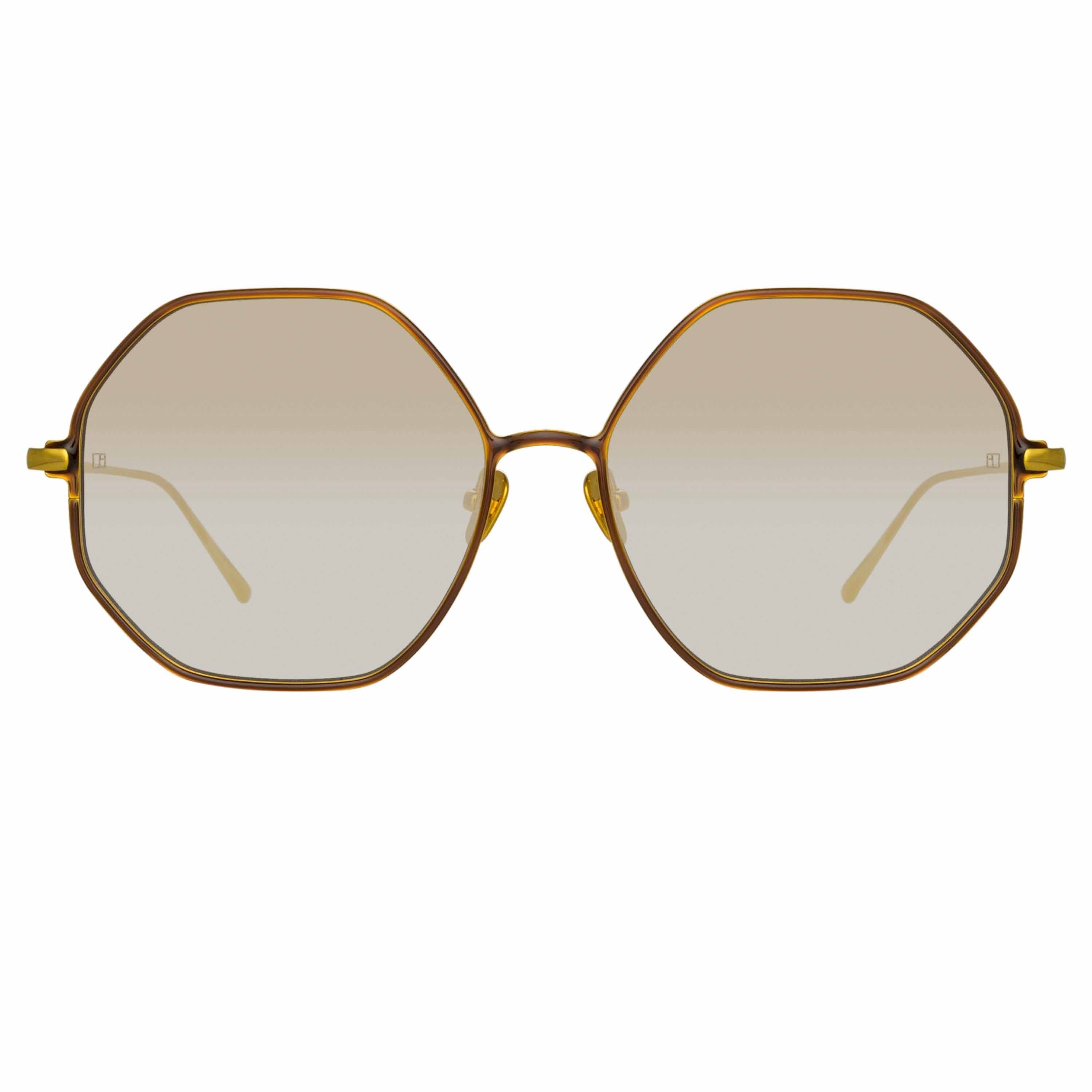 Color_LFL1148C2SUN - Leif Oversized Sunglasses in Yellow Gold and Brown
