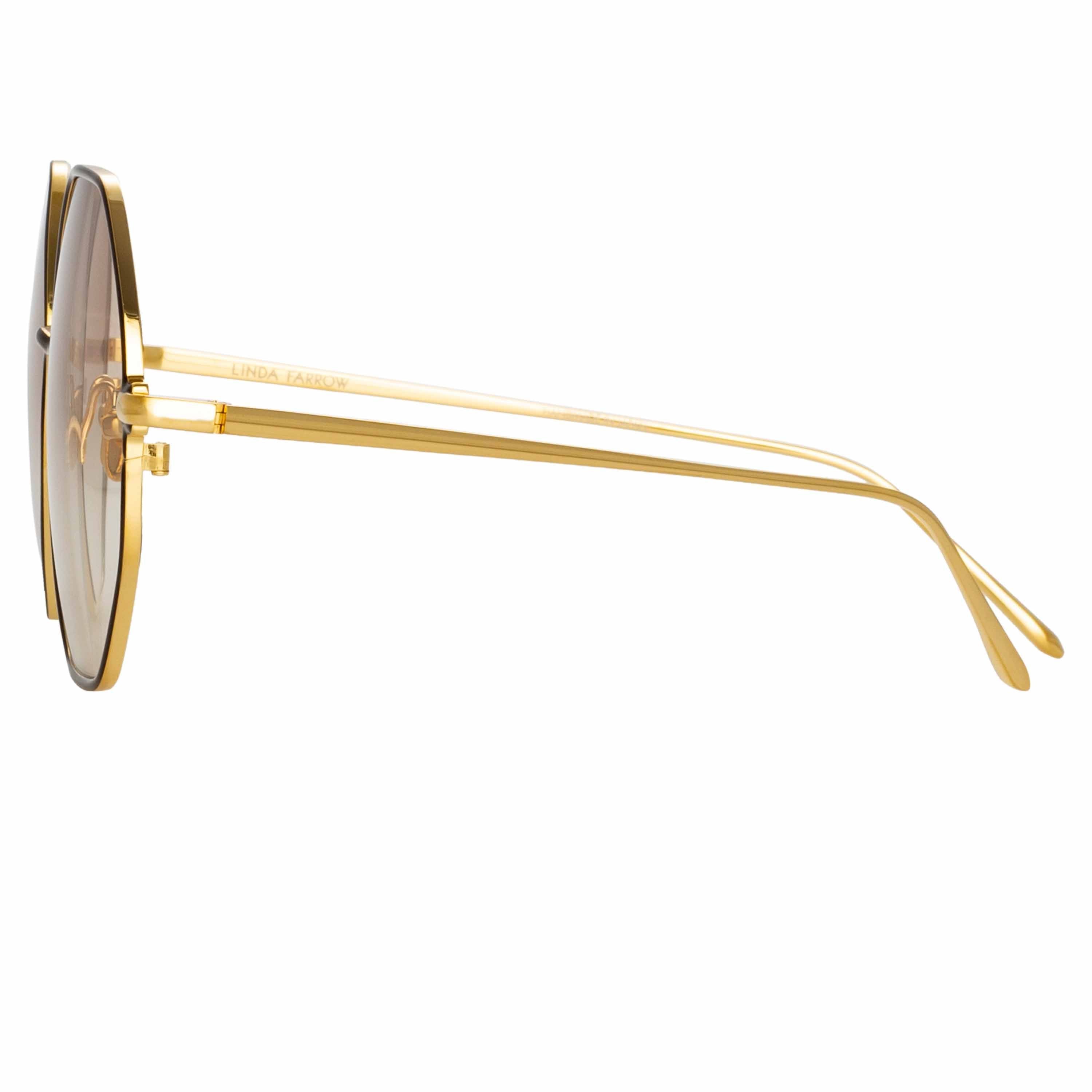 Color_LFL1148C2SUN - Leif Oversized Sunglasses in Yellow Gold and Brown