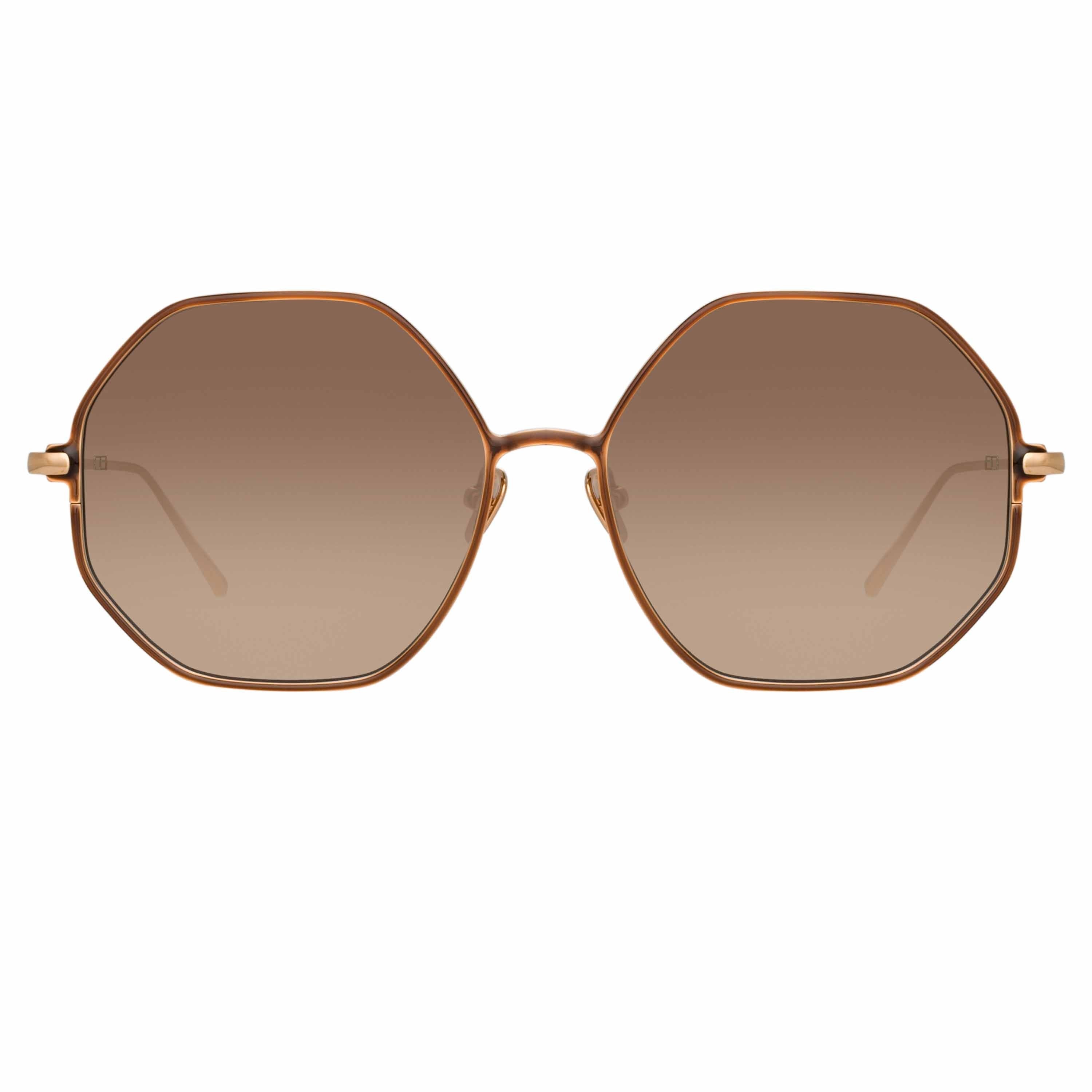 Color_LFL1148C3SUN - Leif Oversized Sunglasses in Rose Gold and Brown