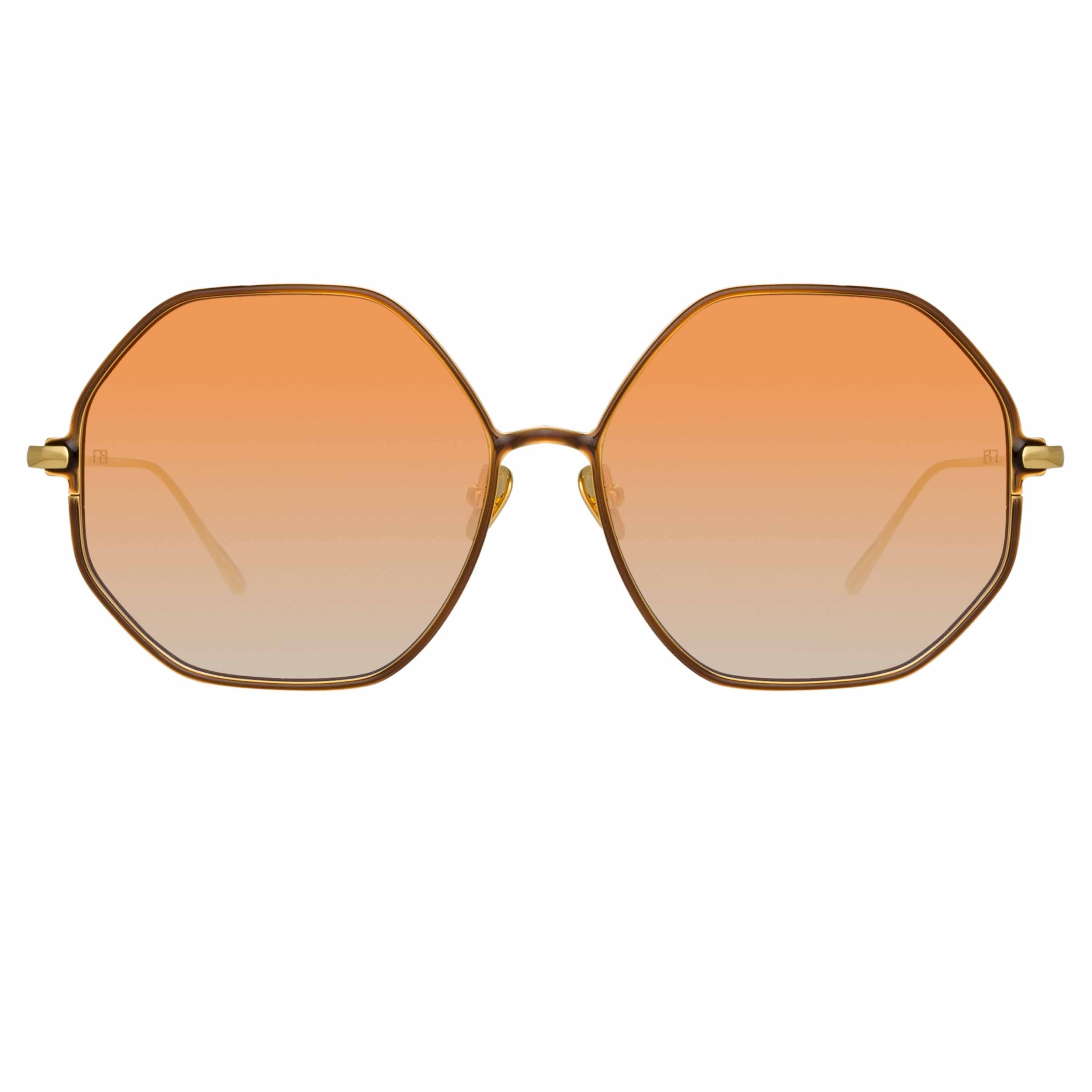 Color_LFL1148C4SUN - Leif Oversized Sunglasses in Yellow Gold and Brown