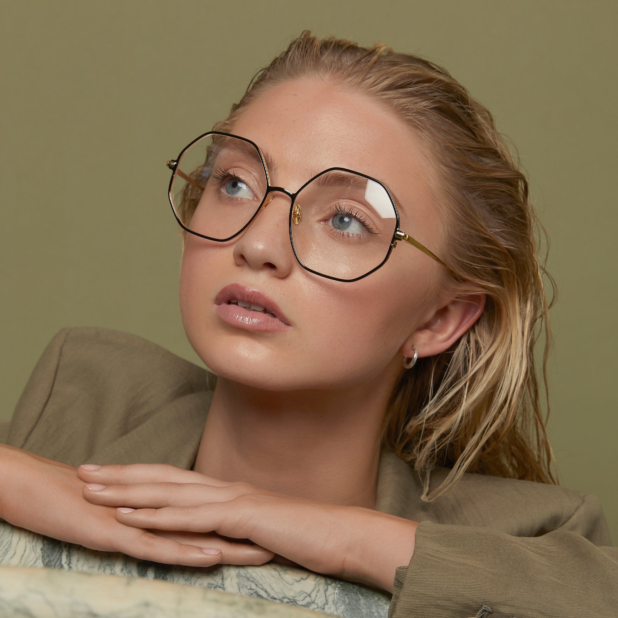 Color_LFL1148C8OPT - Leif Oversized Optical Frame in Light Gold and Cream