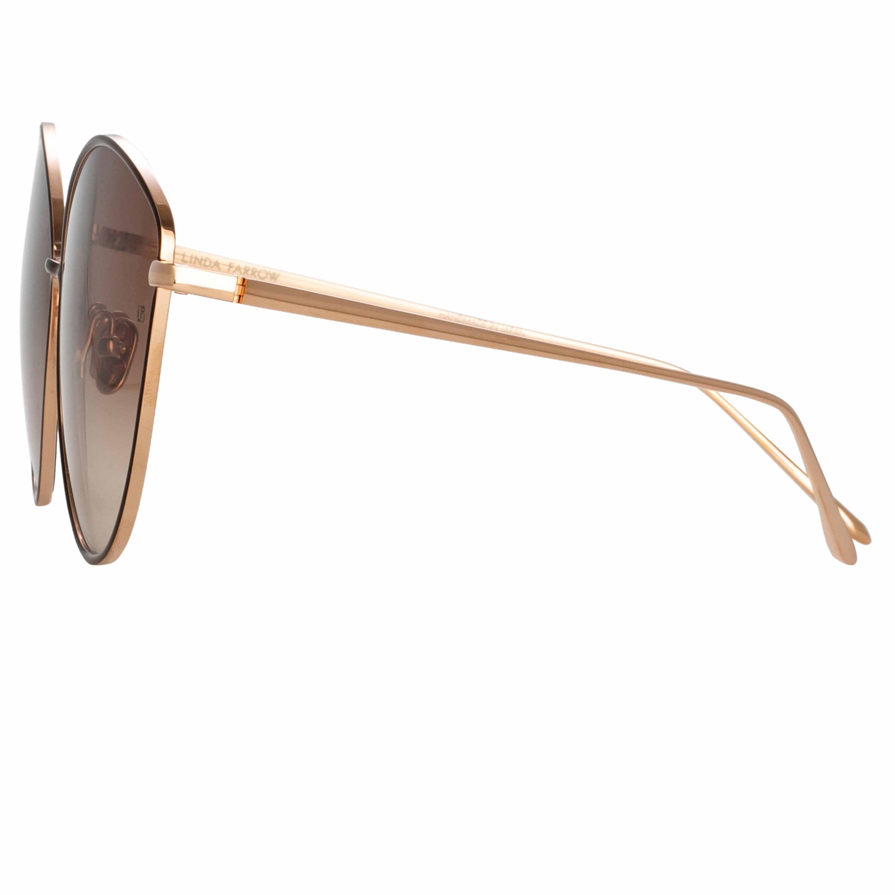 Color_LFL1149C3SUN - Francis Cat Eye Sunglasses in Rose Gold and Brown