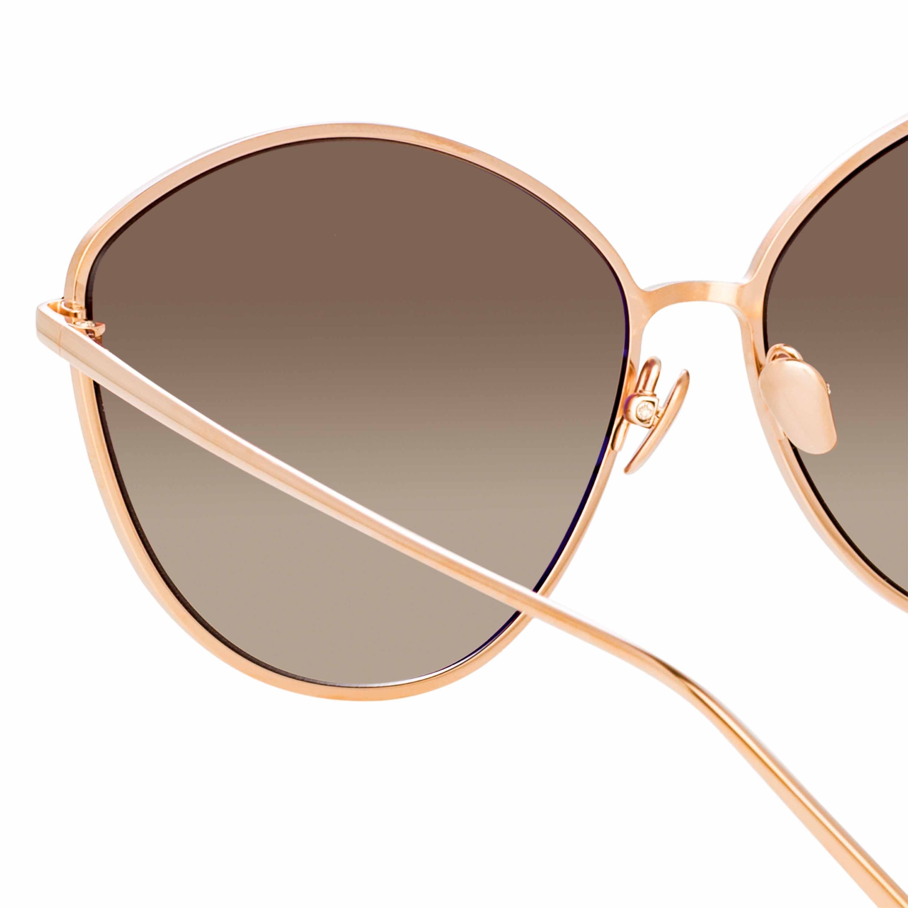 Color_LFL1149C3SUN - Francis Cat Eye Sunglasses in Rose Gold and Brown