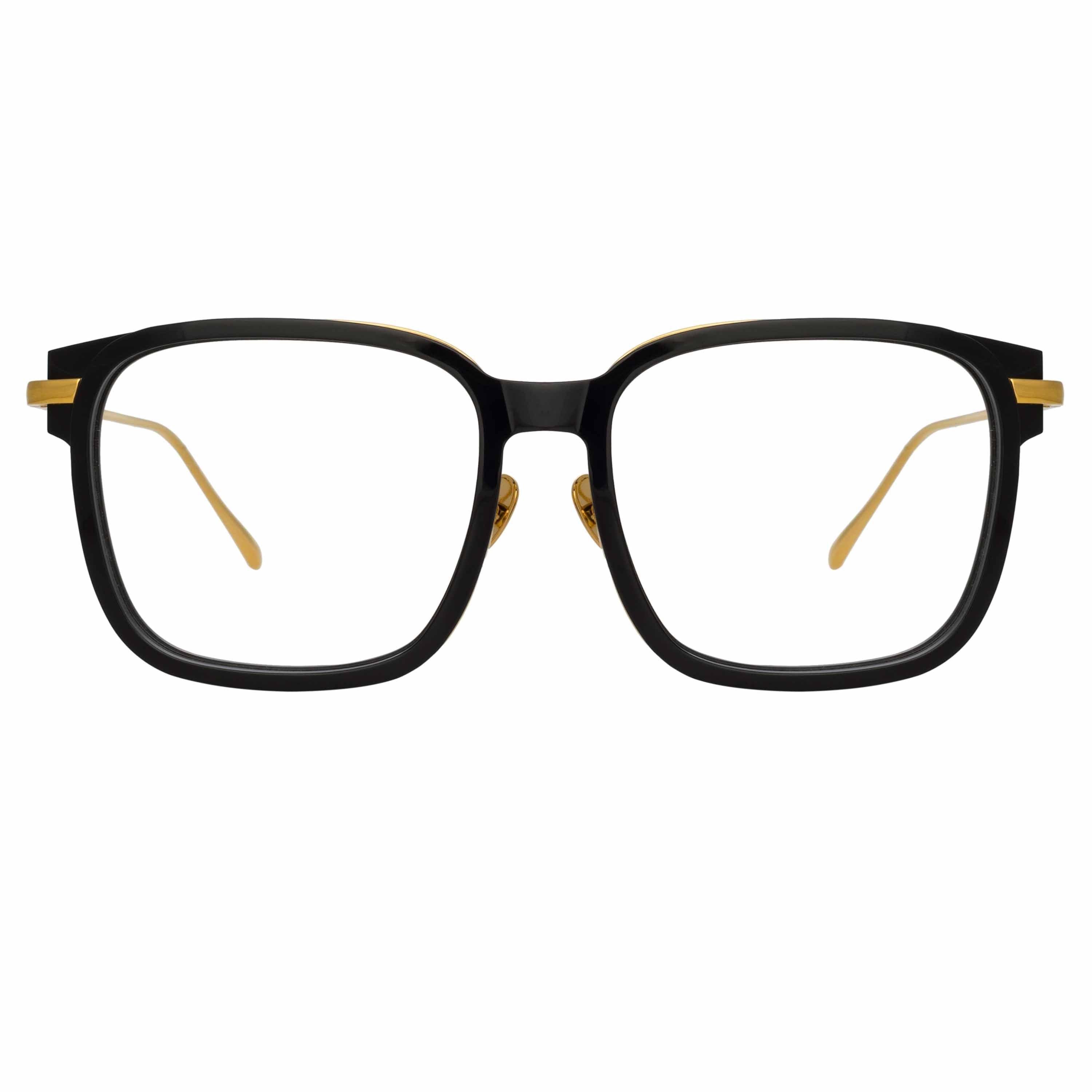 Color_LFL1185C1OPT - Franklin Optical Rectangular Frame in Black and Yellow Gold