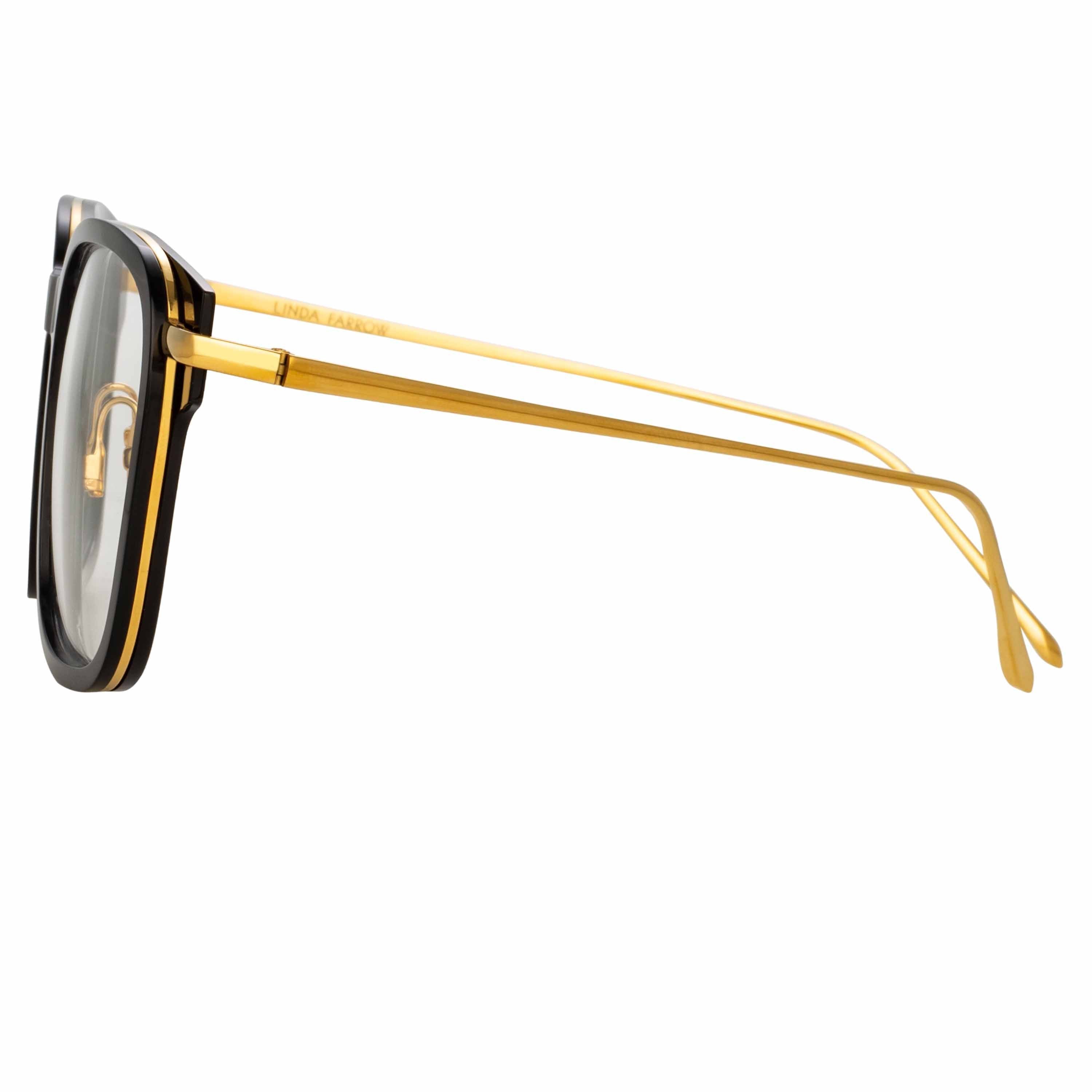 Color_LFL1185C1OPT - Franklin Optical Rectangular Frame in Black and Yellow Gold