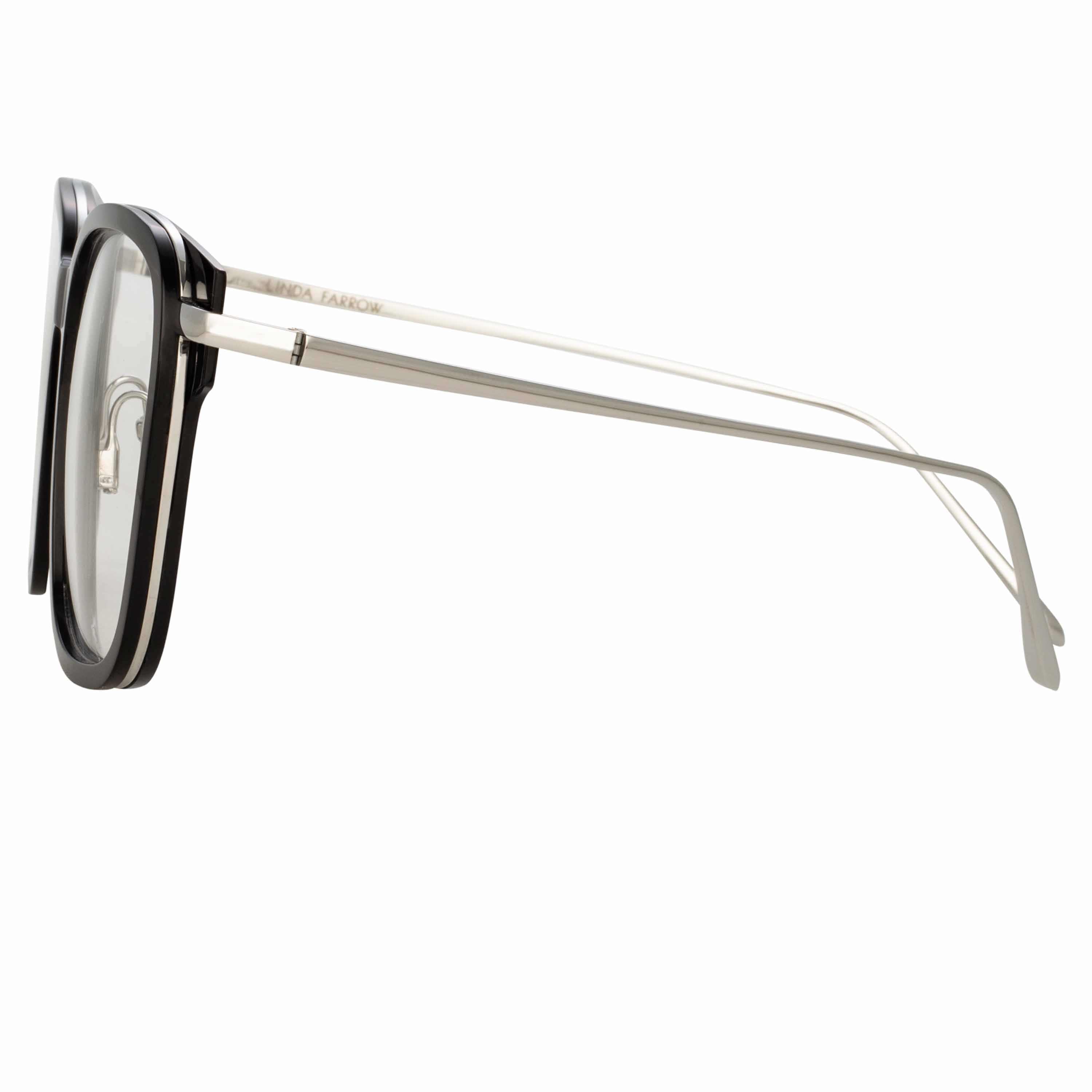 Color_LFL1185C2OPT - Franklin Optical Rectangular Frame in Black and White Gold