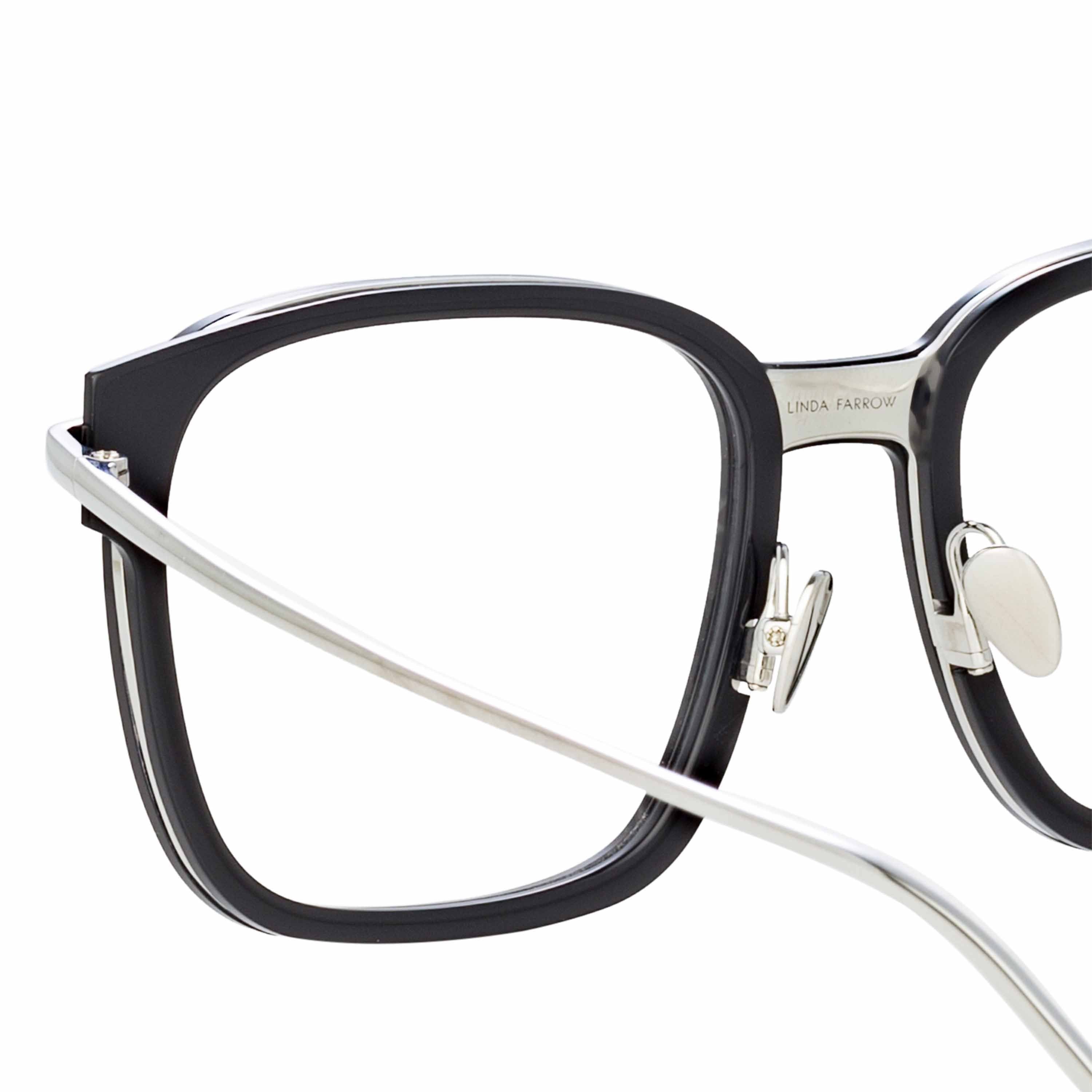 Color_LFL1185C2OPT - Franklin Optical Rectangular Frame in Black and White Gold