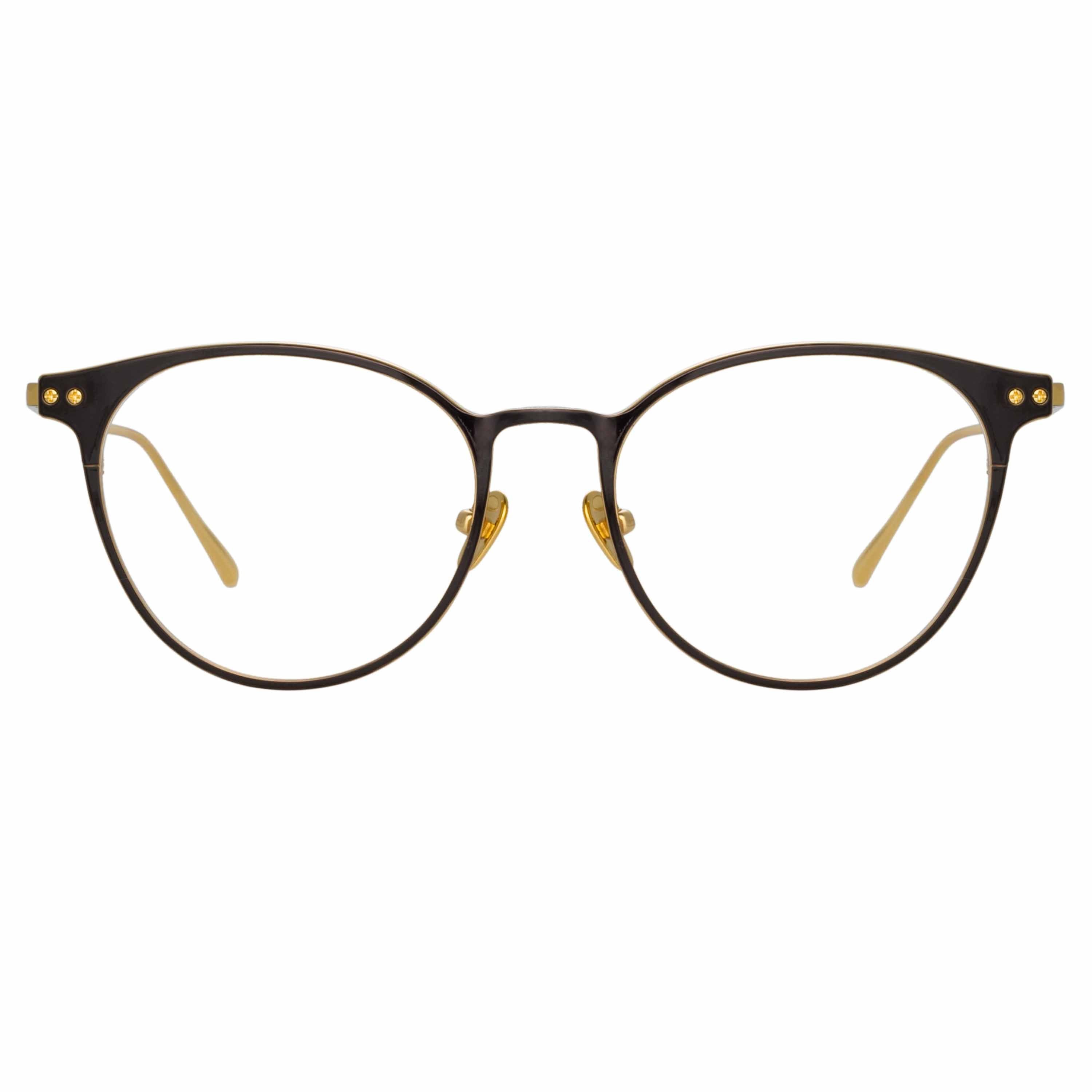 Color_LFL1186C1OPT - Ricci Cat Eye Optical Frame in Yellow Gold and Black
