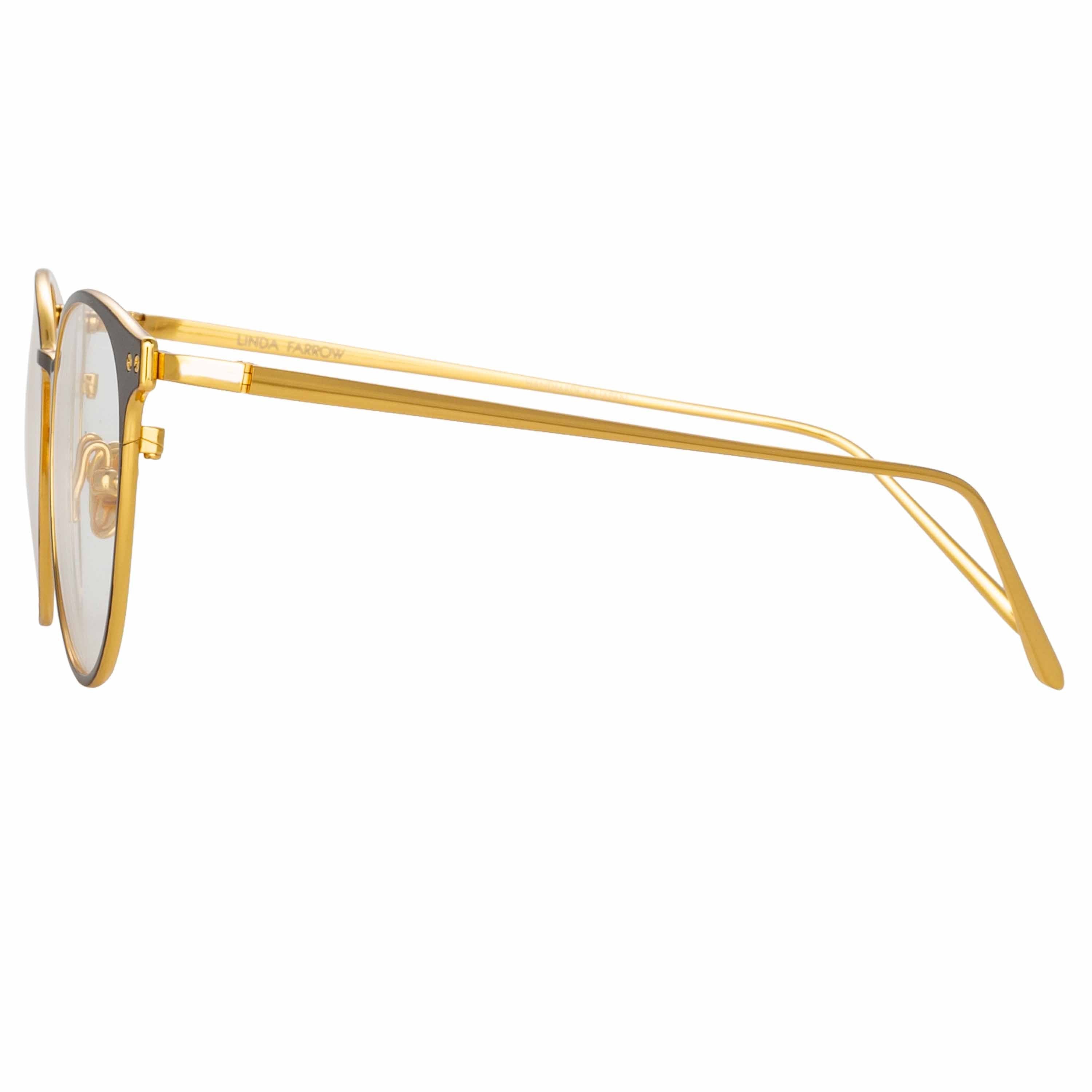 Color_LFL1186C1OPT - Ricci Cat Eye Optical Frame in Yellow Gold and Black