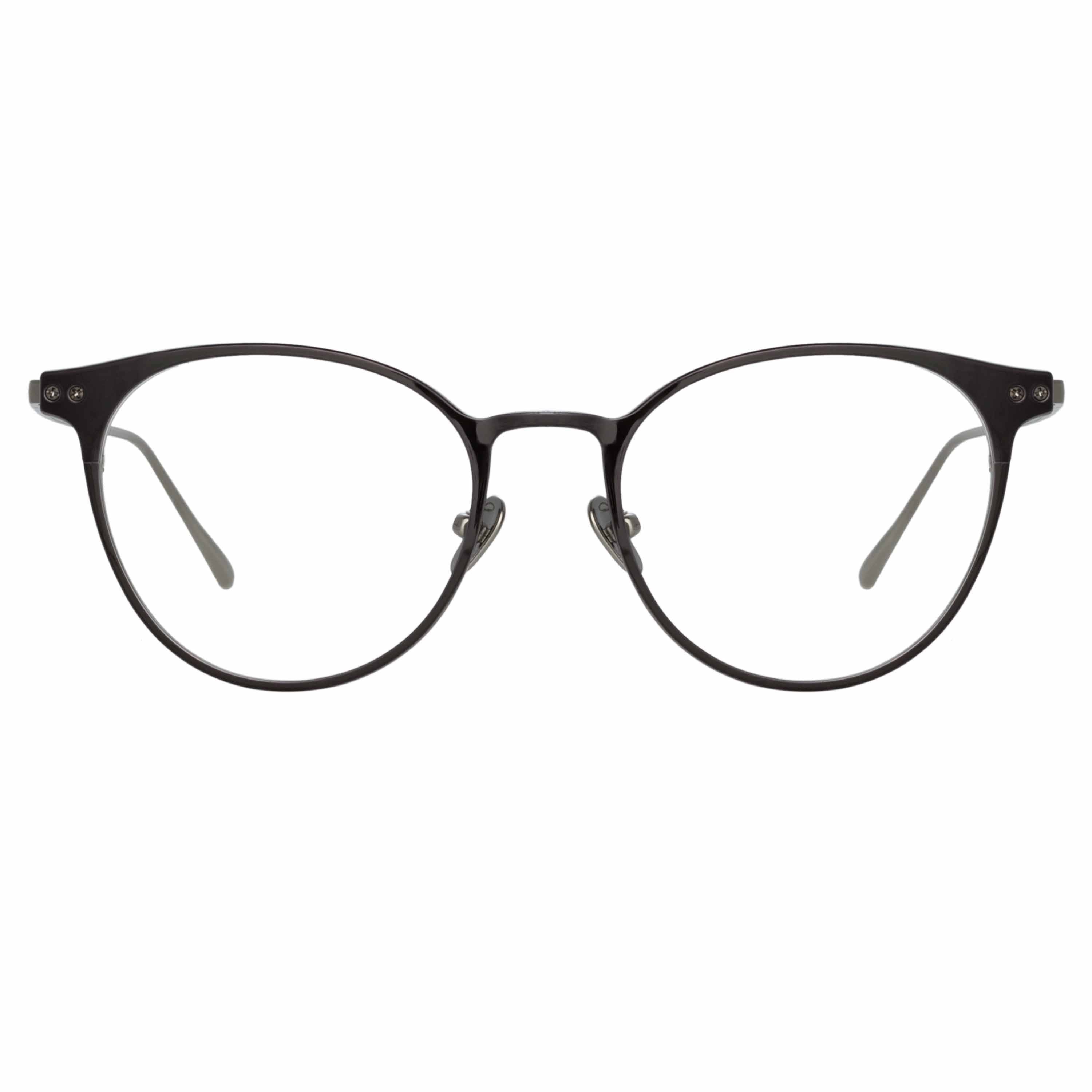 Color_LFL1186C2OPT - Ricci Cat Eye Optical Frame in White Gold and Black