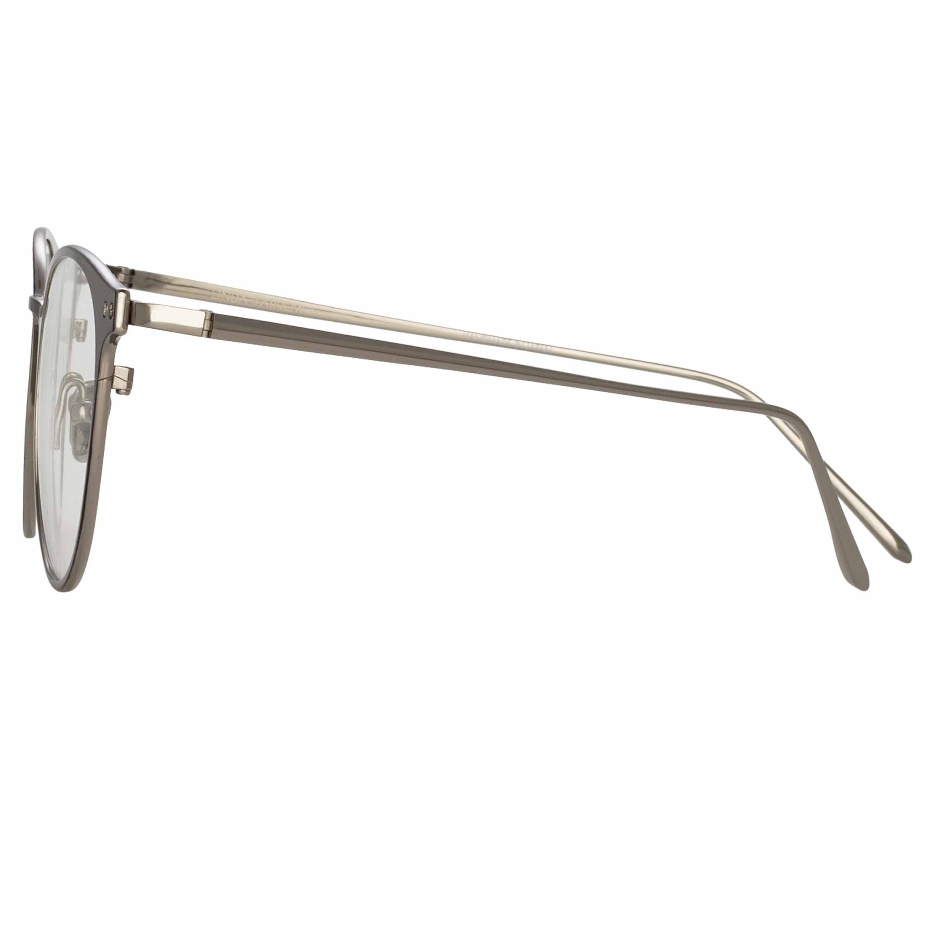 Color_LFL1186C2OPT - Ricci Cat Eye Optical Frame in White Gold and Black
