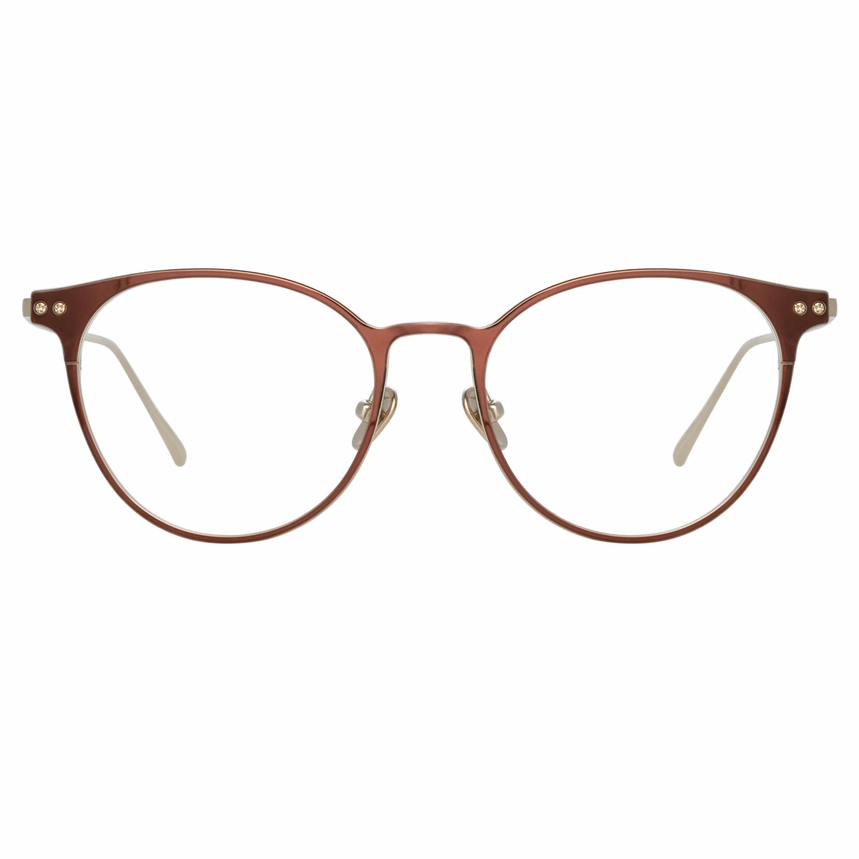 Color_LFL1186C3OPT - Ricci Cat Eye Optical Frame in Light Gold and Brown