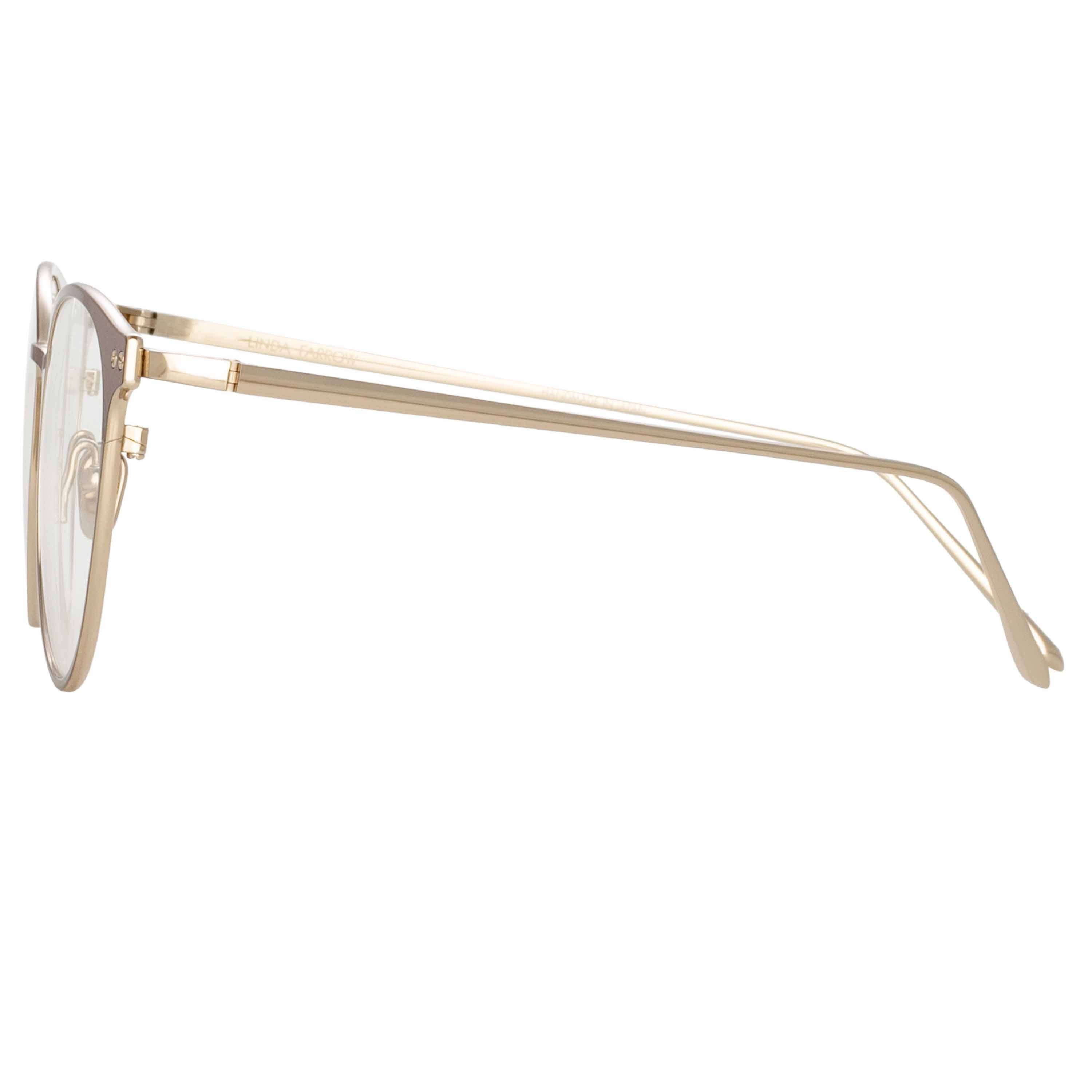 Color_LFL1186C3OPT - Ricci Cat Eye Optical Frame in Light Gold and Brown