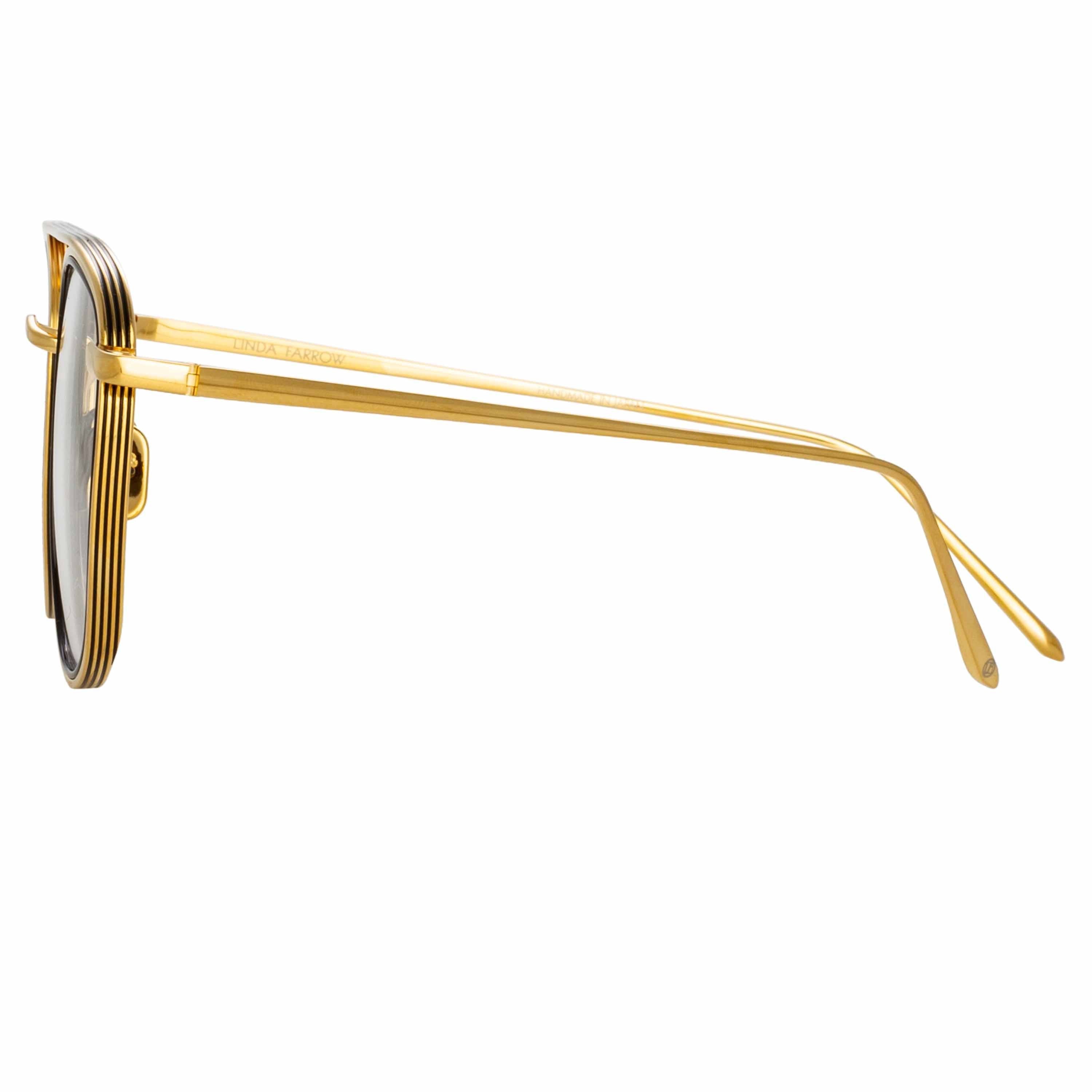 Color_LFL1193C1OPT - Clark Aviator Optical Frame in Yellow Gold and Black