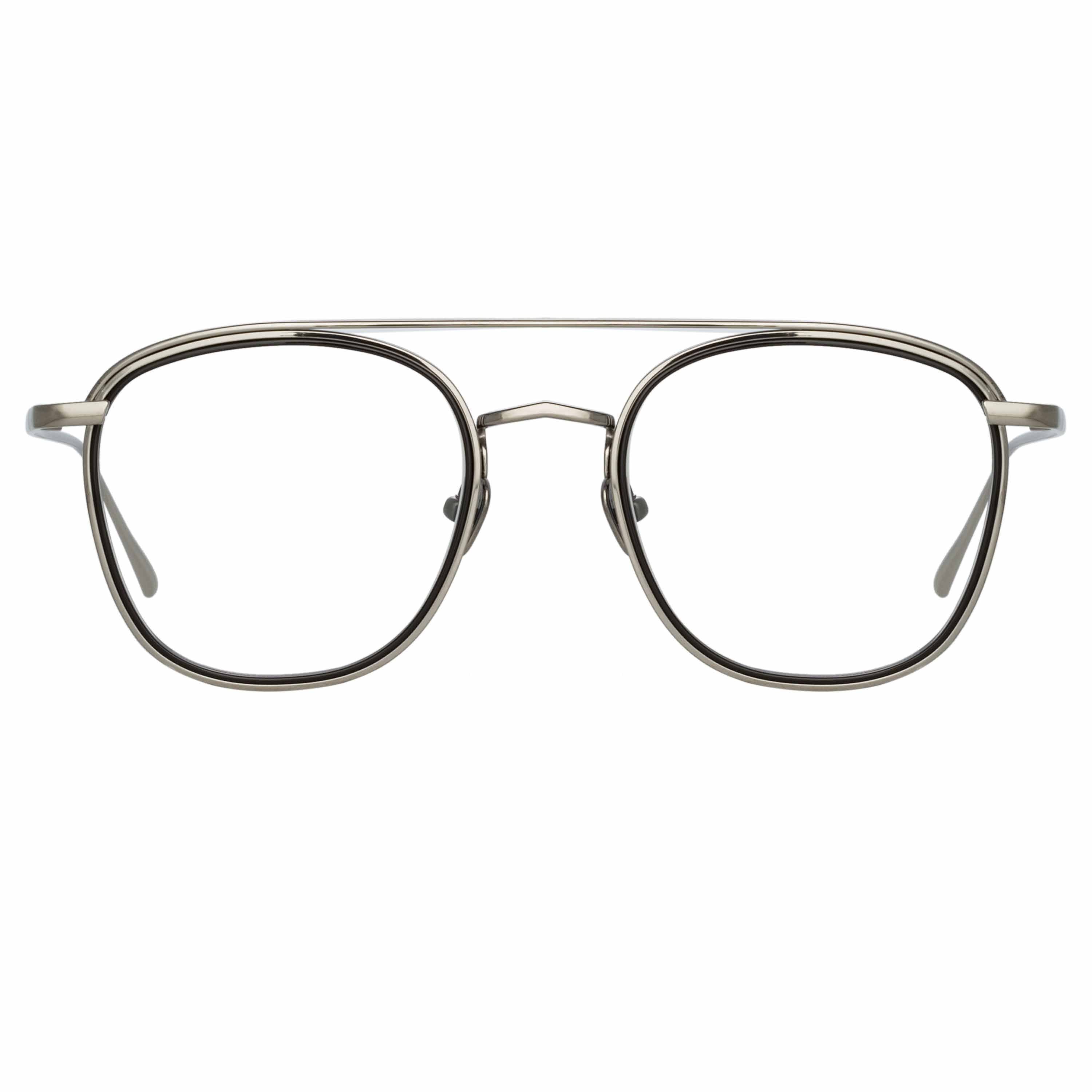 Color_LFL1193C2OPT - Clark Aviator Optical Frame in White Gold and Black