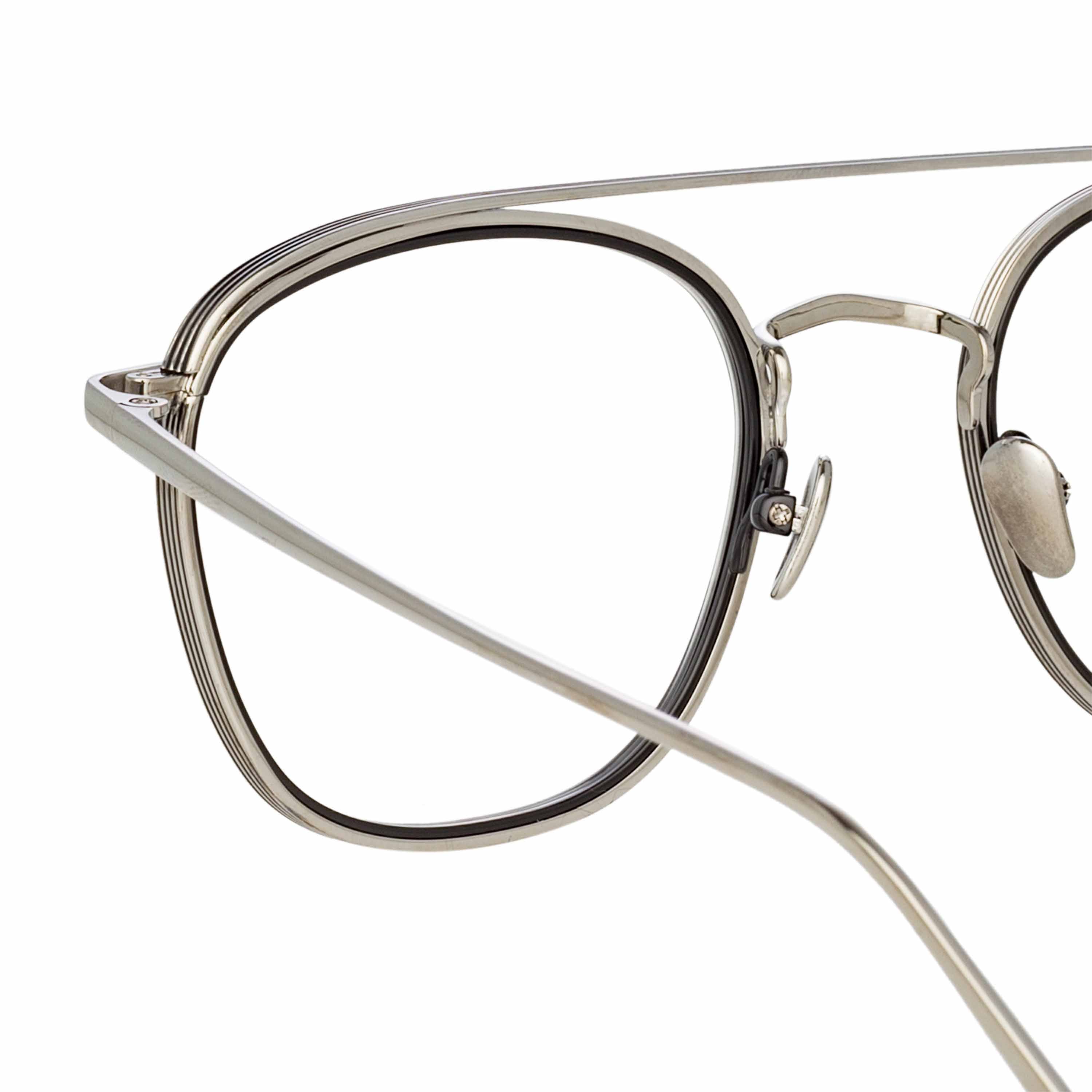 Color_LFL1193C2OPT - Clark Aviator Optical Frame in White Gold and Black