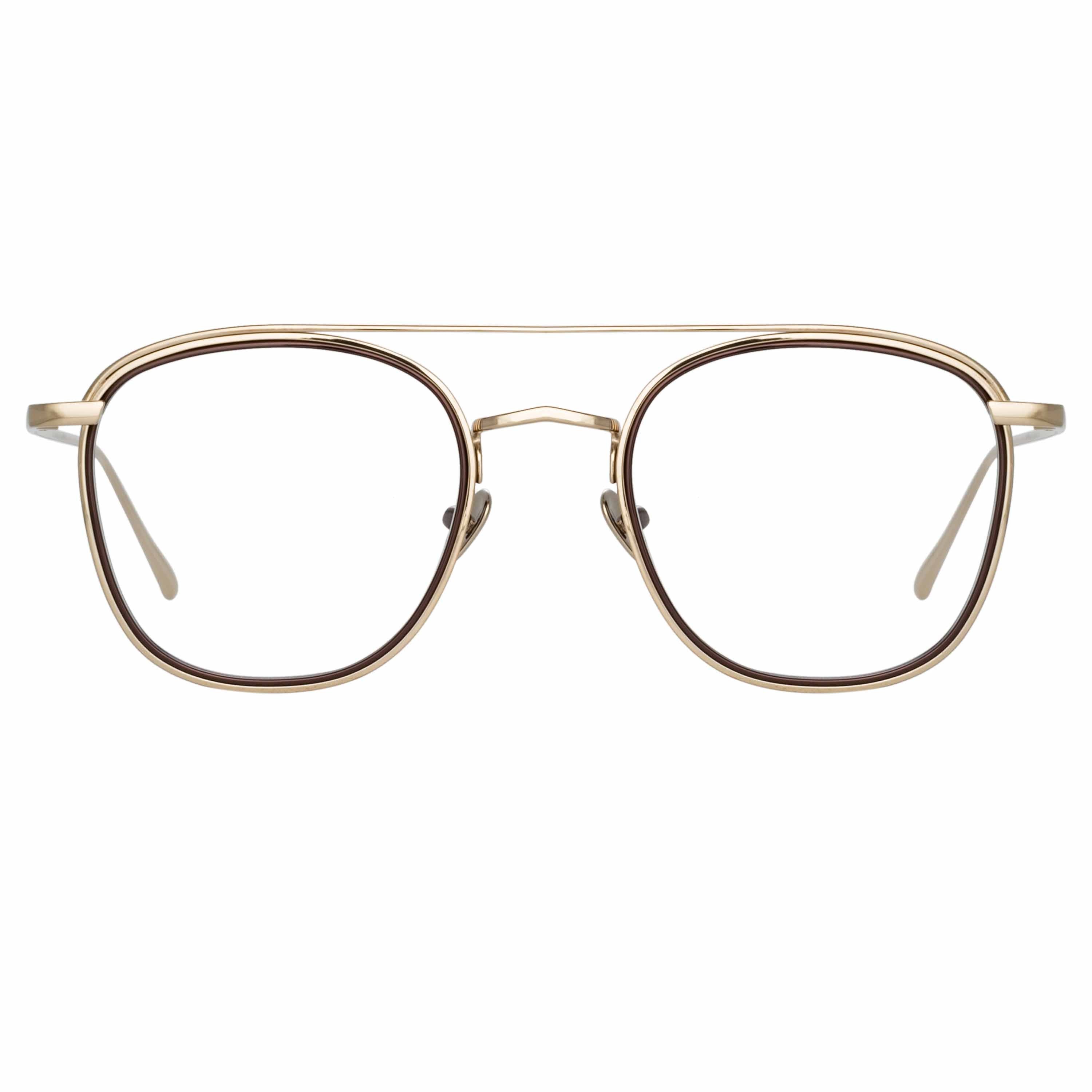 Color_LFL1193C3OPT - Clark Aviator Optical Frame in Light Gold and Brown