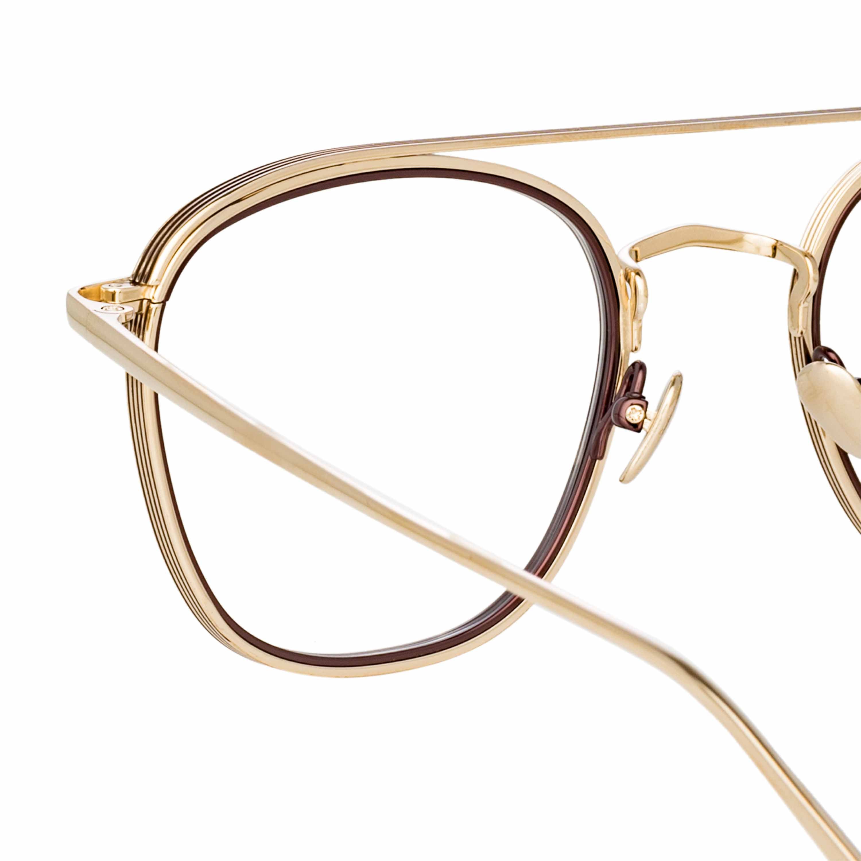 Color_LFL1193C3OPT - Clark Aviator Optical Frame in Light Gold and Brown