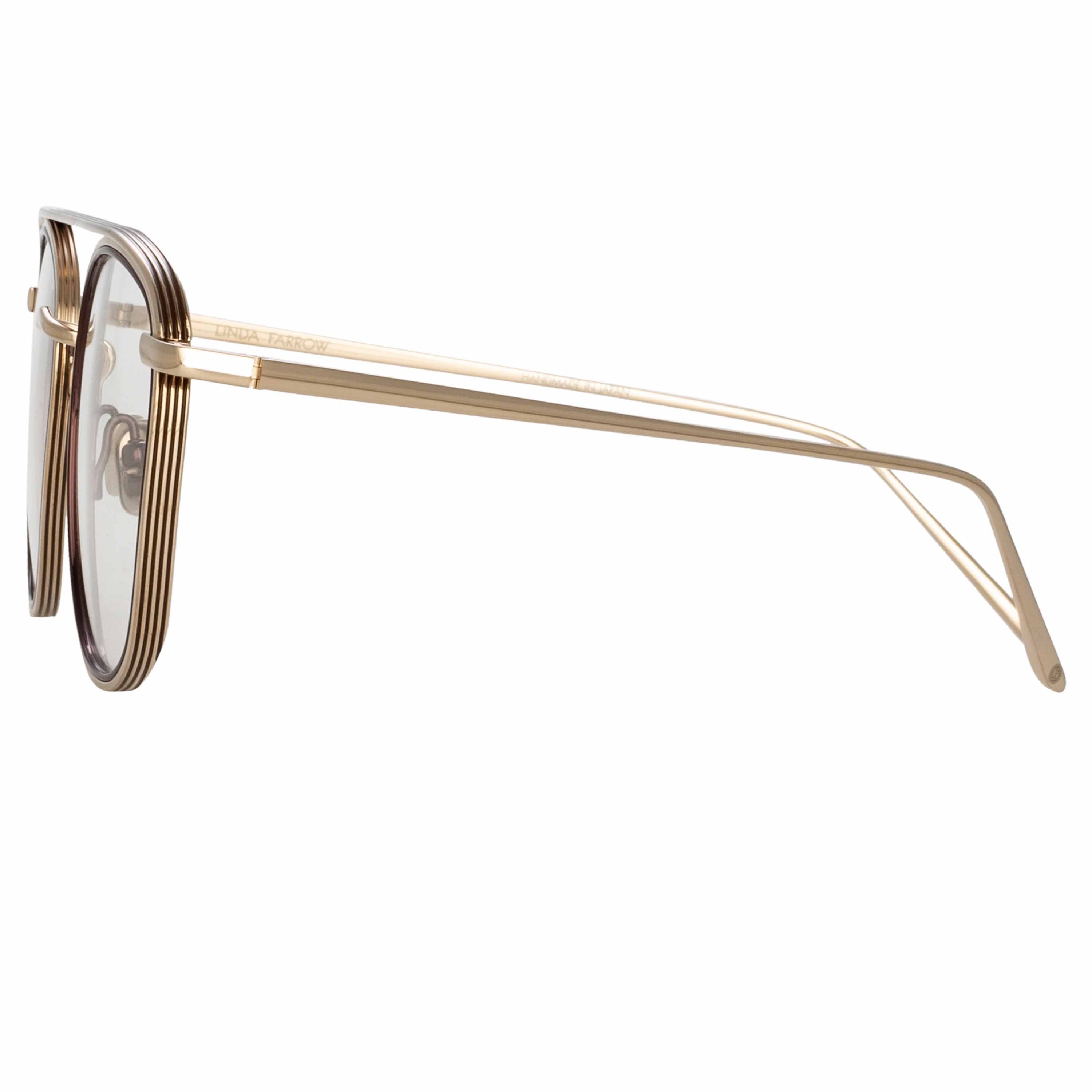 Color_LFL1193C3OPT - Clark Aviator Optical Frame in Light Gold and Brown