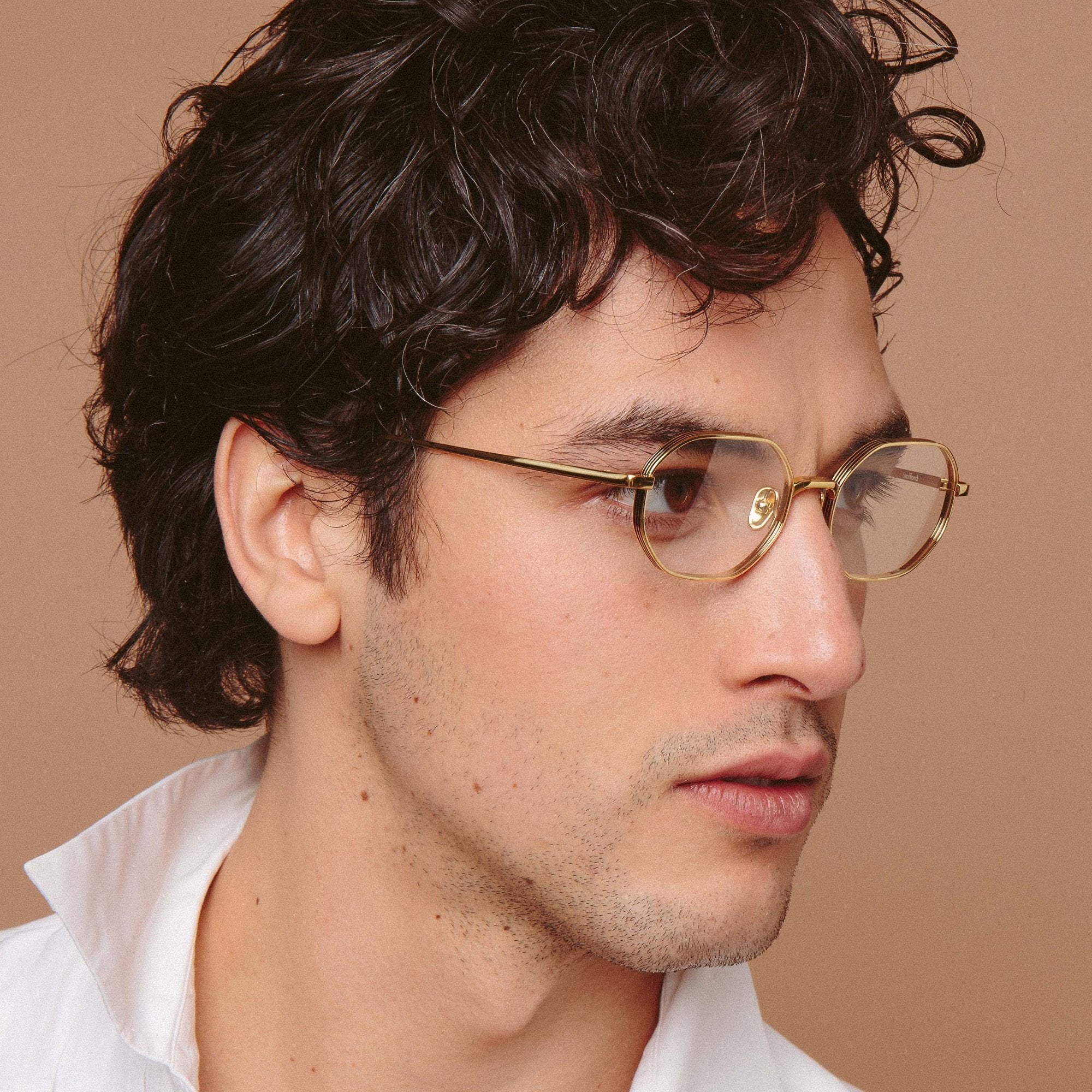 Color_LFL1195C1OPT - Stafford Angular Optical Frame in Yellow Gold