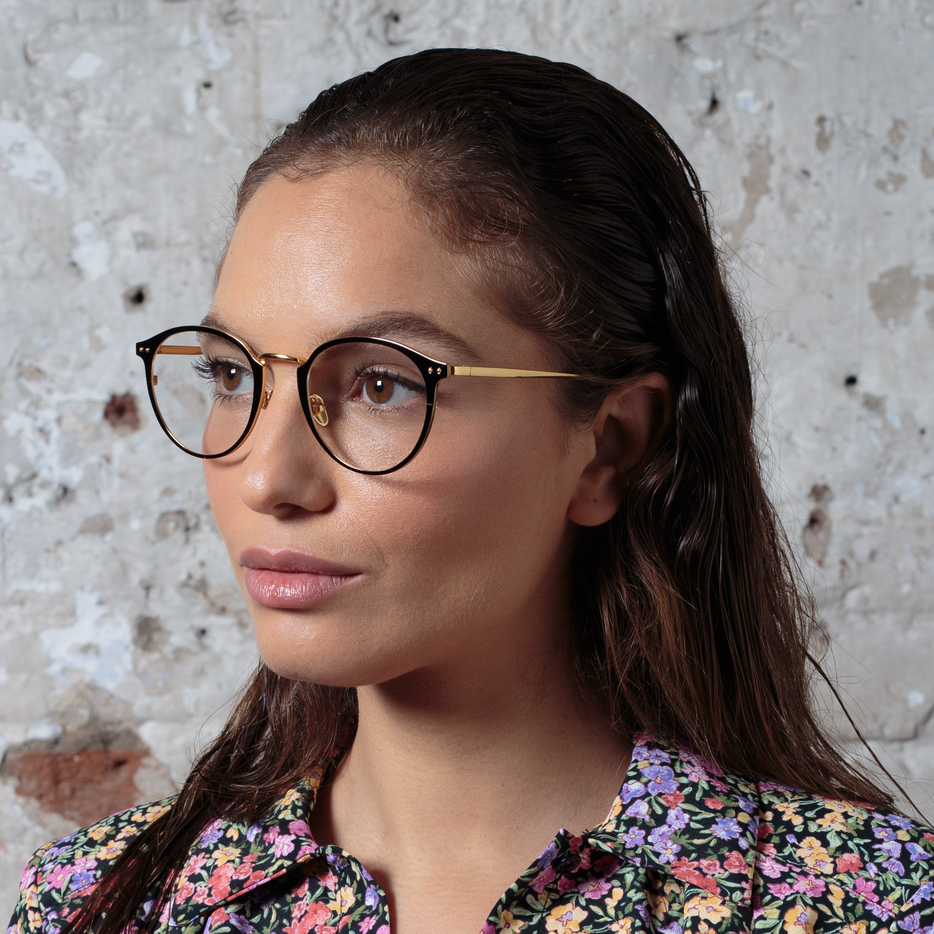 Color_LFL1219C1OPT - Johan Oval Optical Frame in Yellow Gold and Black