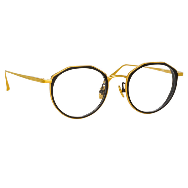 Color_LFL1225C1OPT - Cesar Angular Optical Frame in Yellow Gold and Black
