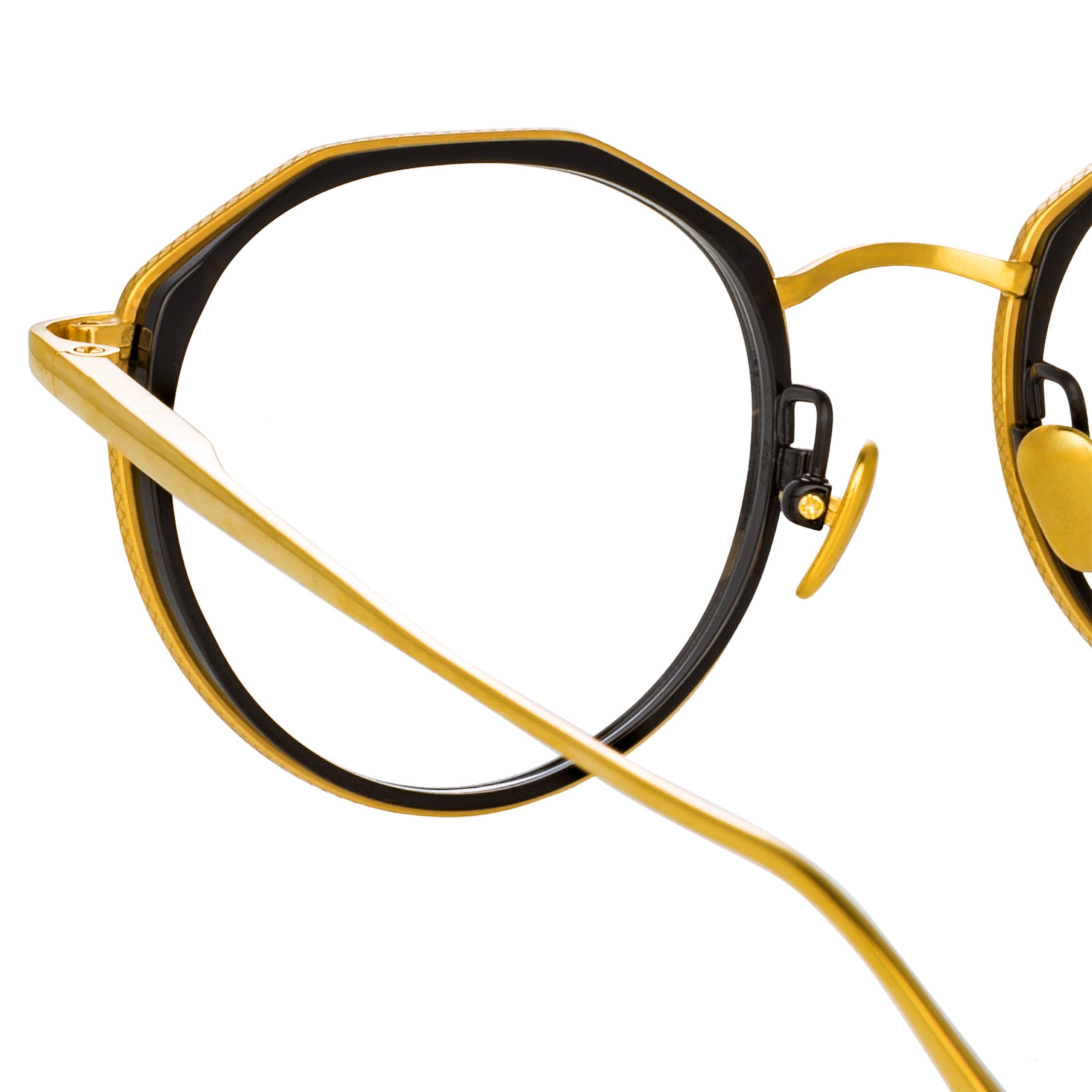 Color_LFL1225C1OPT - Cesar Angular Optical Frame in Yellow Gold and Black