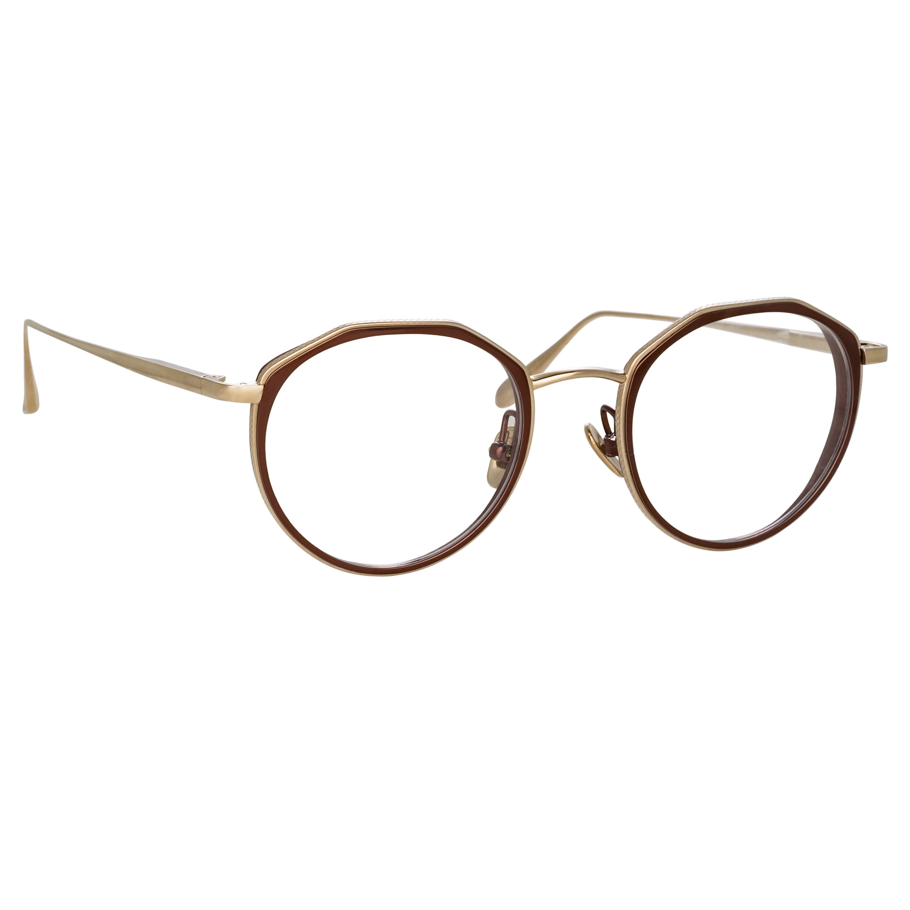 Color_LFL1225C3OPT - Cesar Angular Optical Frame in Light Gold and Brown (Men's)