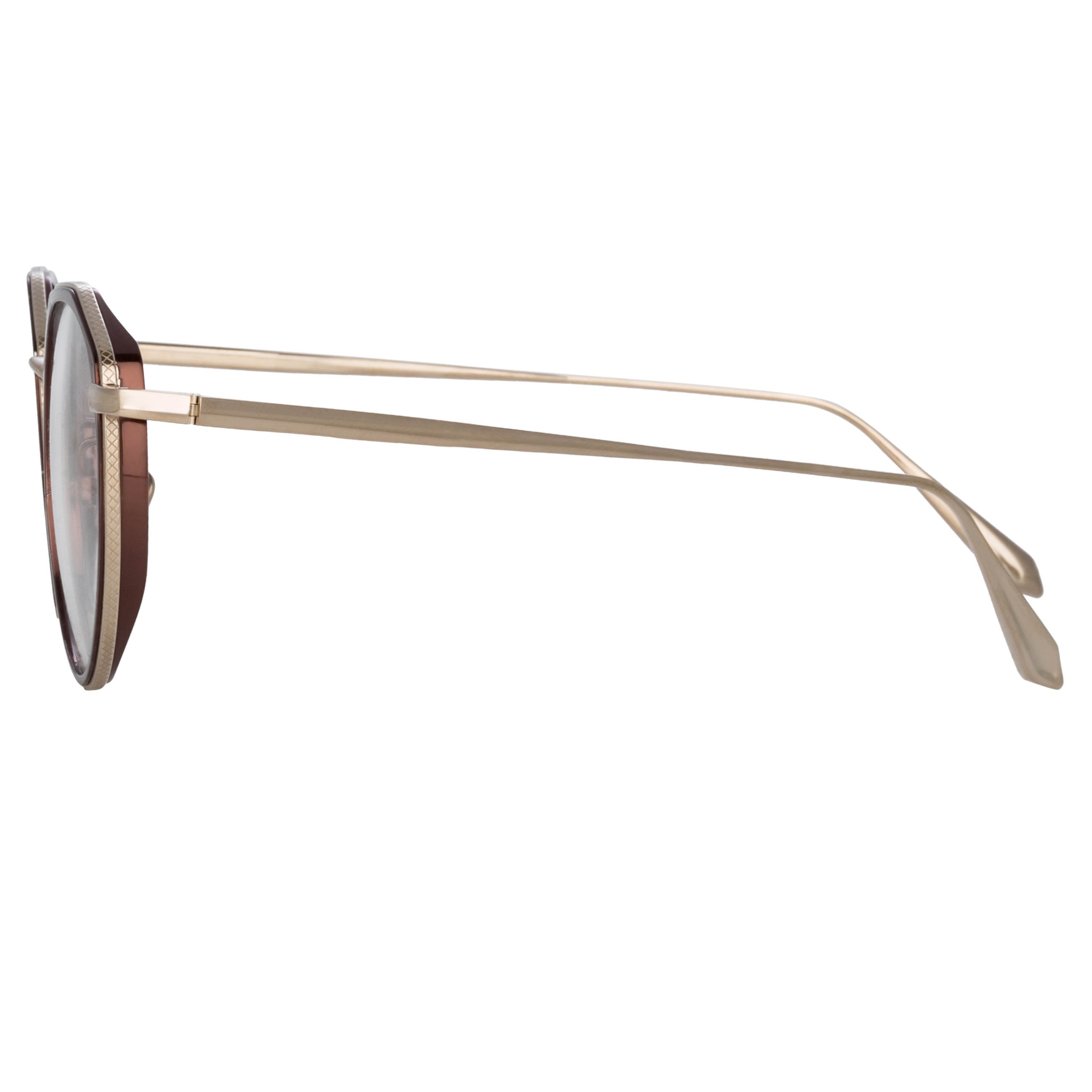 Color_LFL1225C3OPT - Cesar Angular Optical Frame in Light Gold and Brown (Men's)