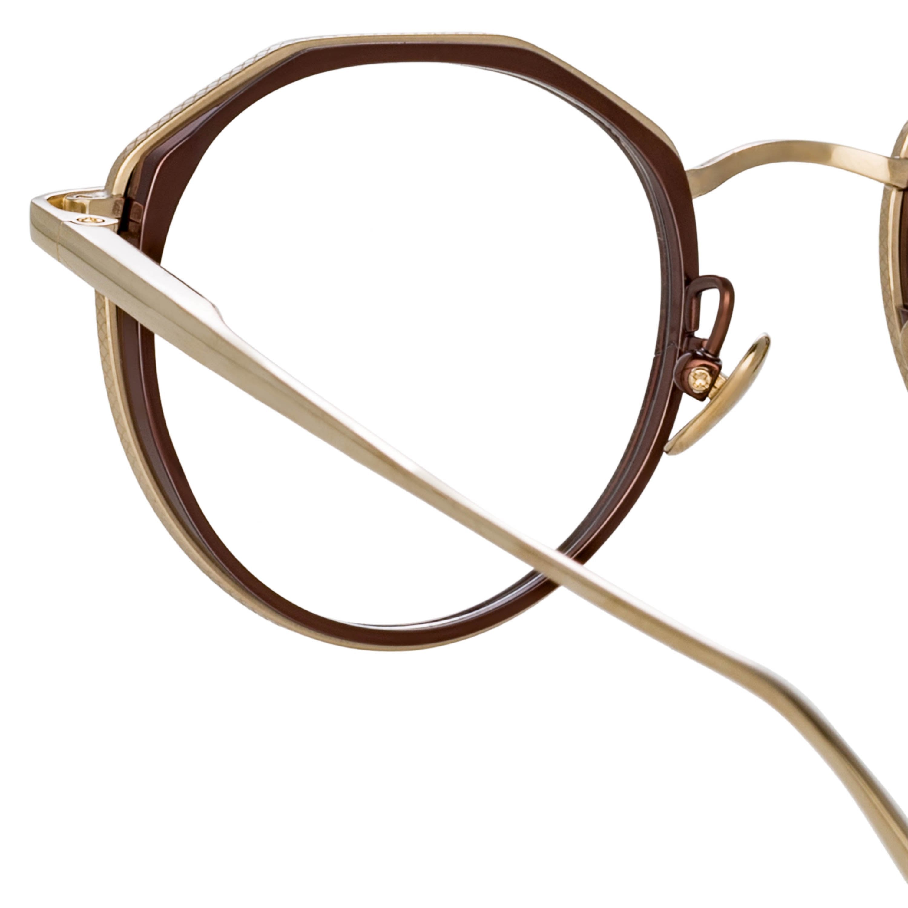 Color_LFL1225C3OPT - Cesar Angular Optical Frame in Light Gold and Brown (Men's)