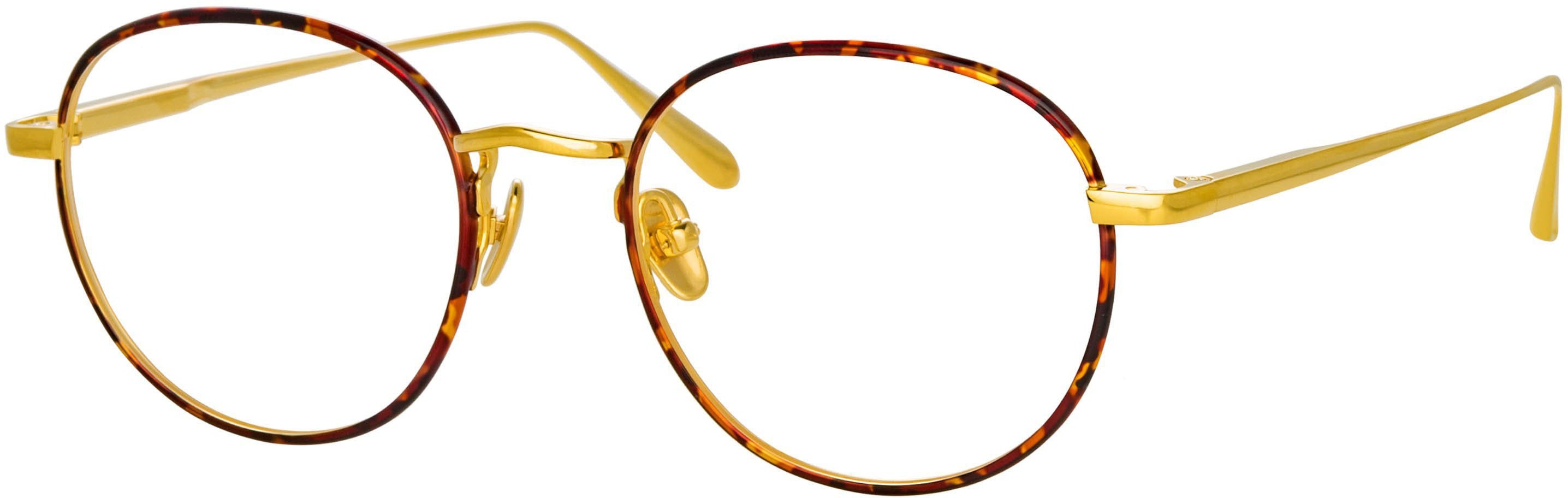 Color_LFL1230C3OPT - Anton Oval Optical Frame in Yellow Gold and Tortoiseshell