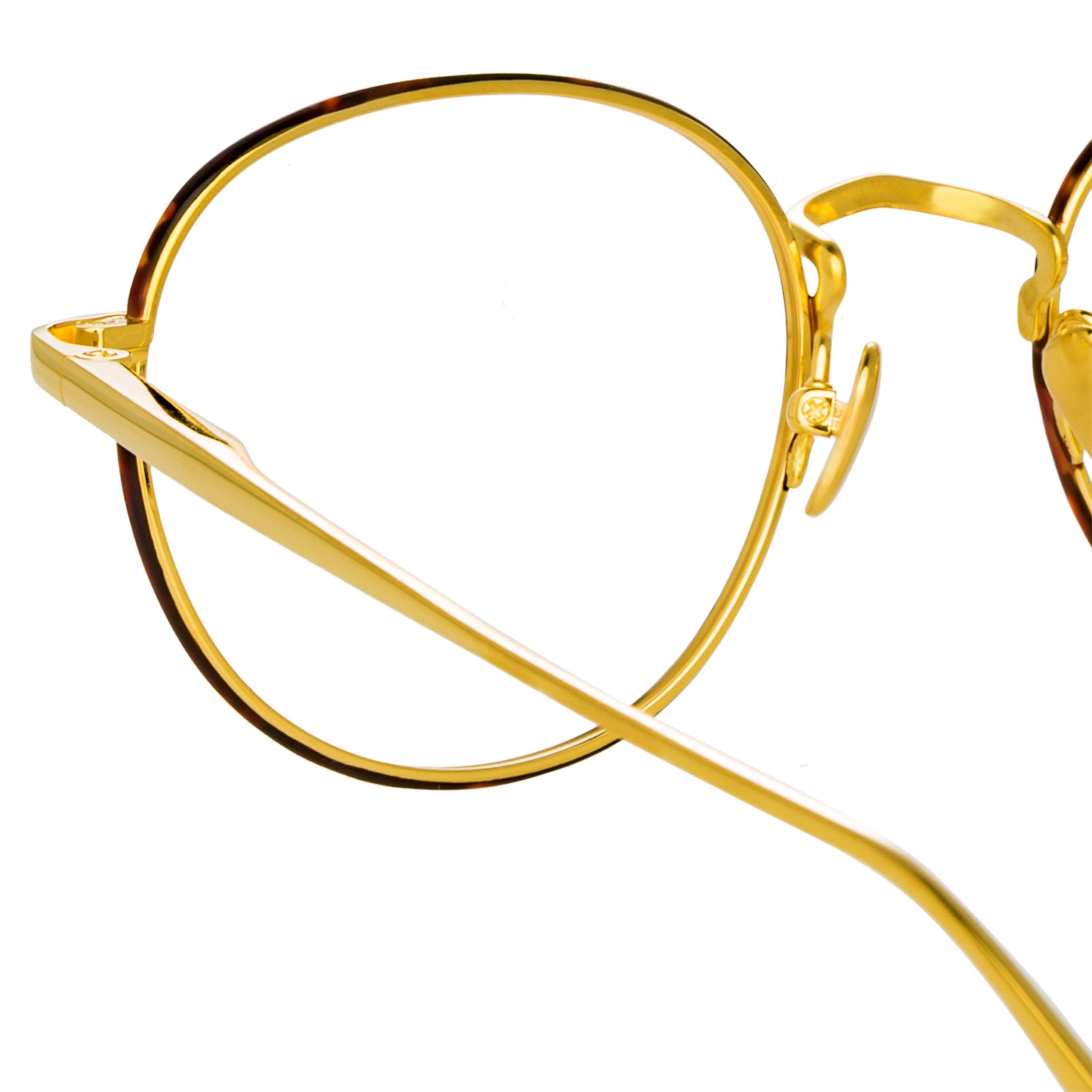 Color_LFL1230C3OPT - Anton Oval Optical Frame in Yellow Gold and Tortoiseshell