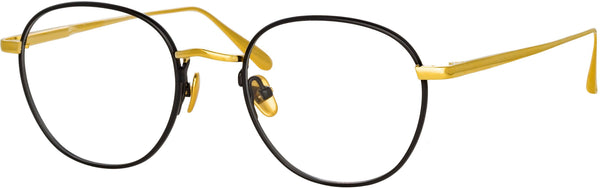 Color_LFL1233C1OPT - Jules Oval Optical Frame in Yellow Gold and Black