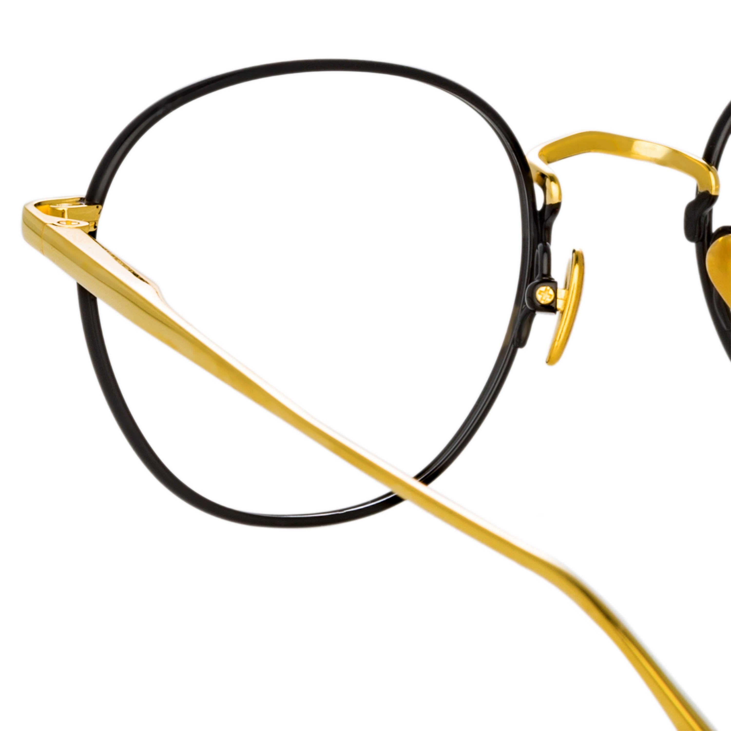 Color_LFL1233C1OPT - Jules Oval Optical Frame in Yellow Gold and Black