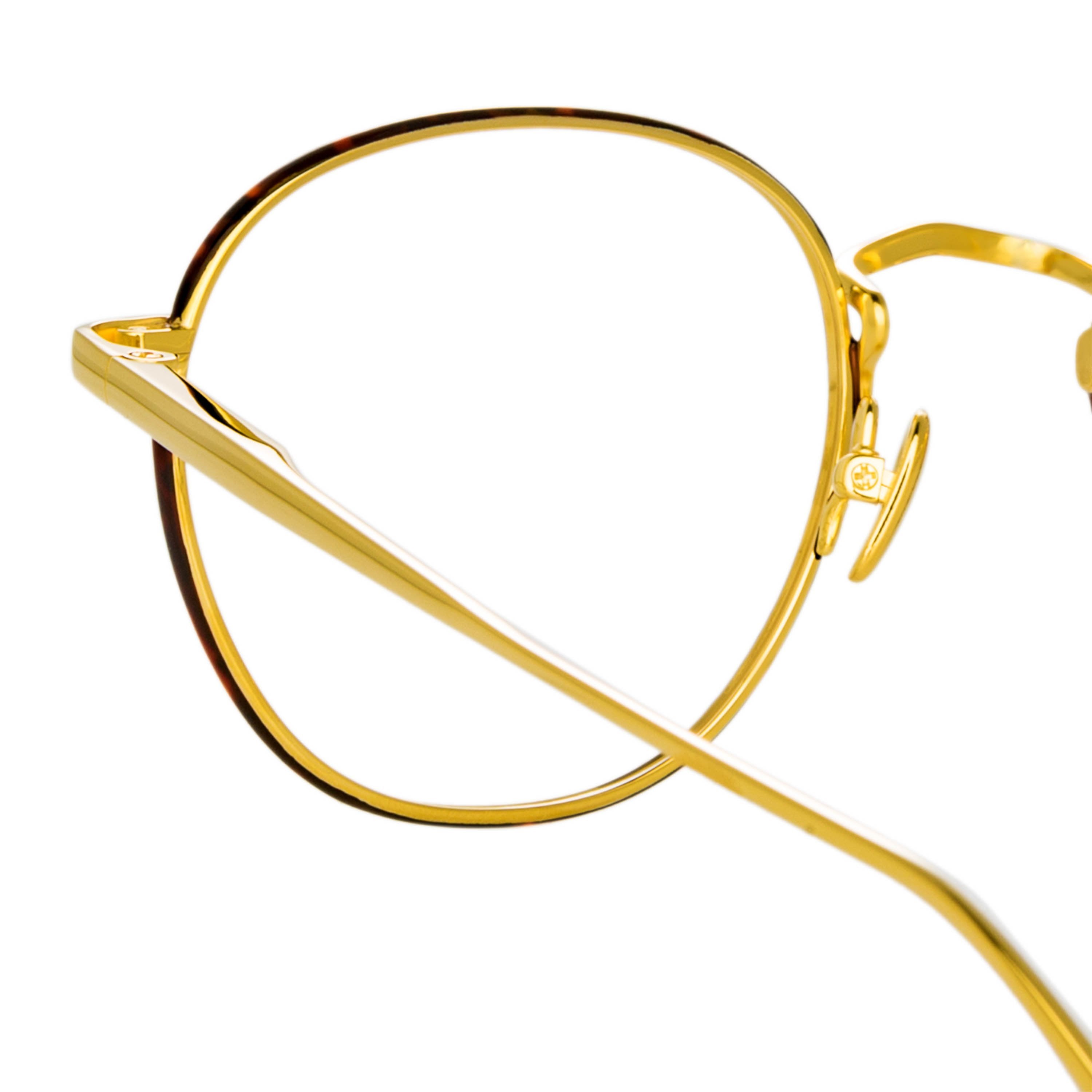 Color_LFL1233C3OPT - Jules Oval Optical Frame in Yellow Gold and Tortoiseshell